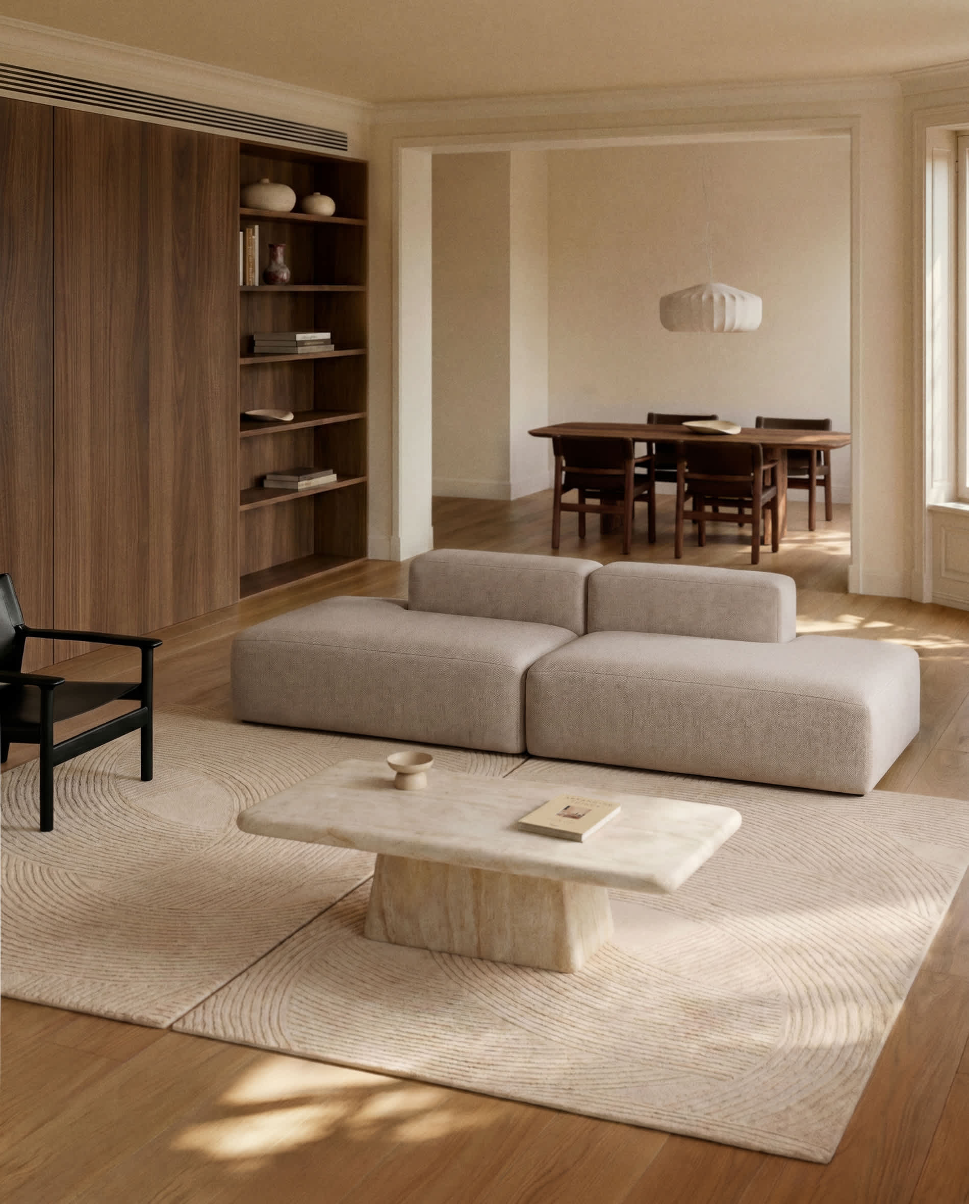 Blok beige chenille 3-seater sofa 290cm FSC Mix Credit