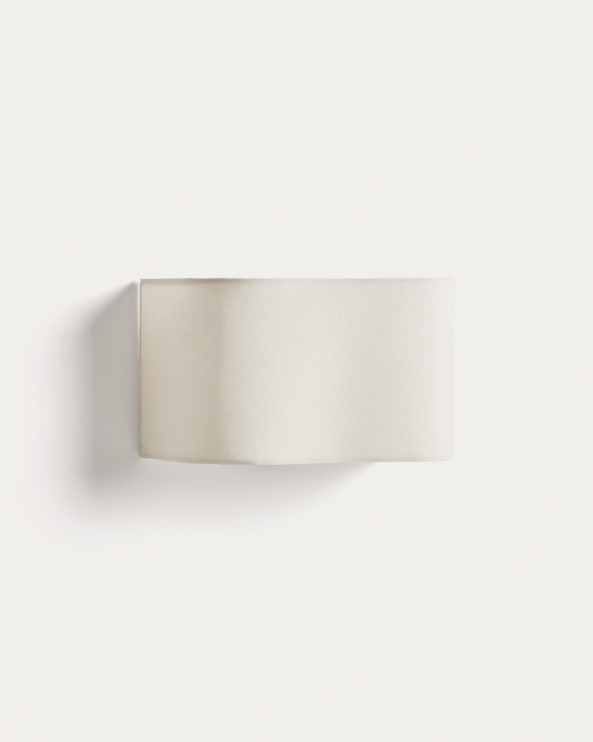 Lumeni beige rubberwood and linen wall-mounted light fixture 25 cm