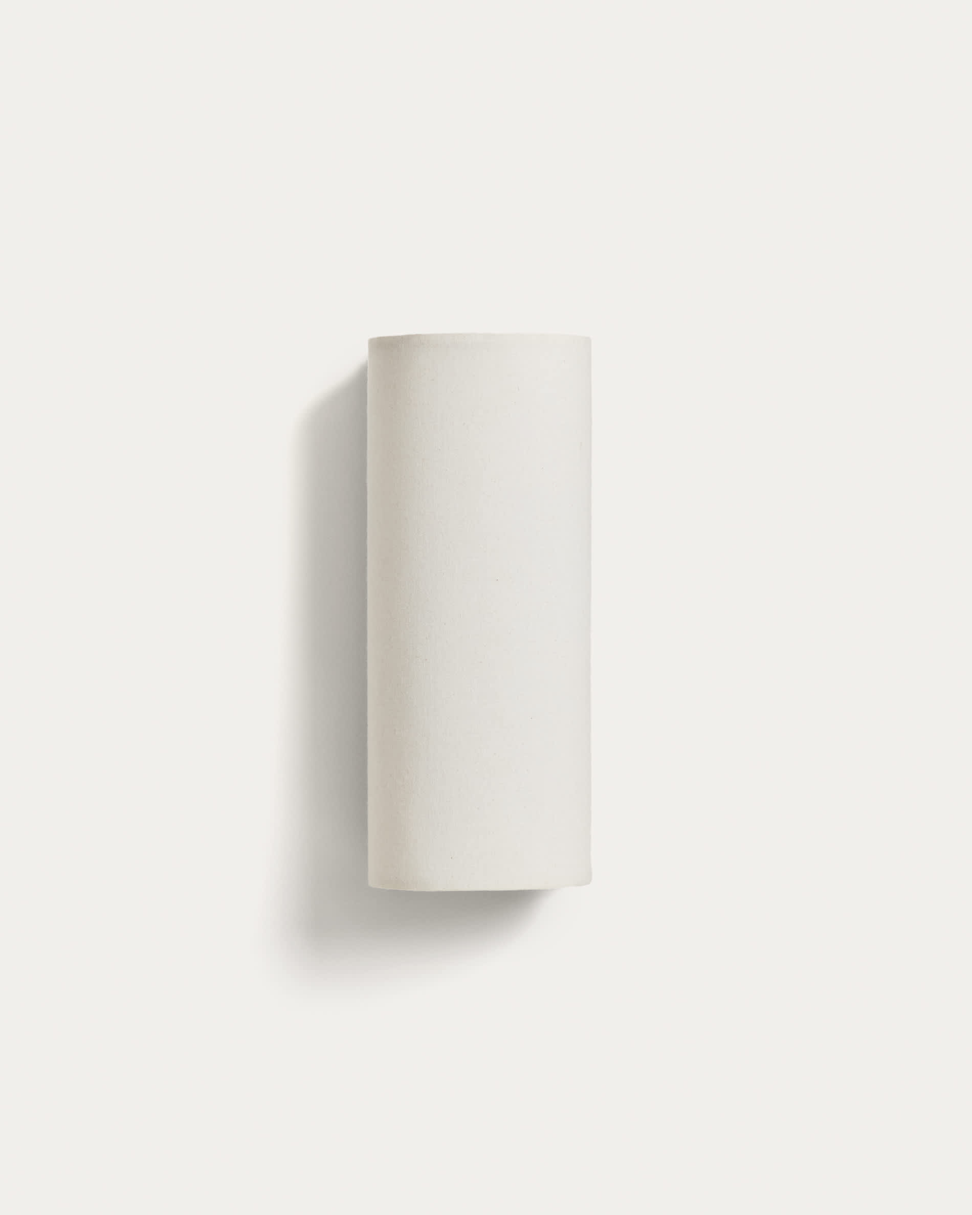 Umbran wall-mounted light fixture in dark brown rubberwood and beige linen
