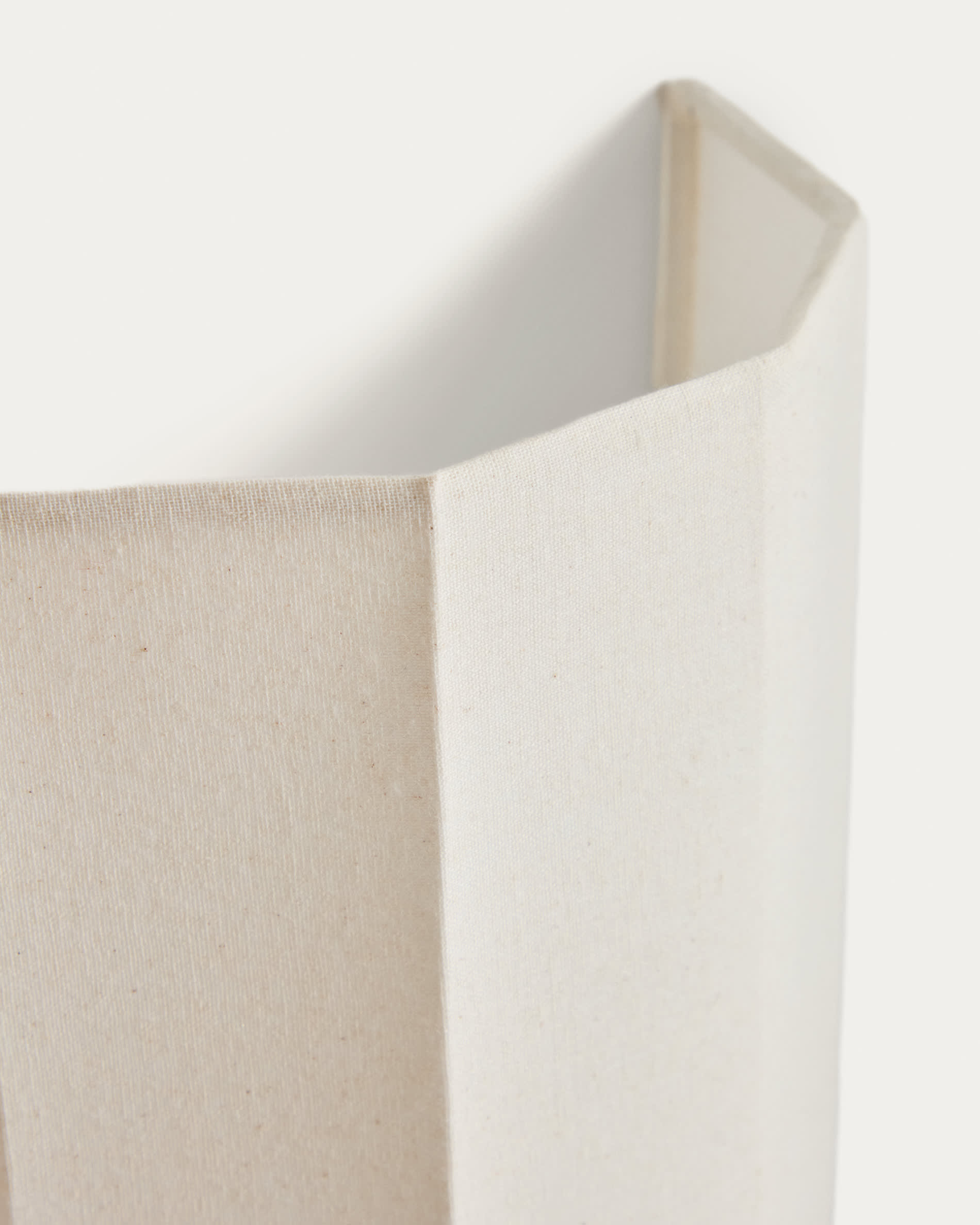 Lumeni beige rubberwood and linen wall-mounted light fixture 20 cm