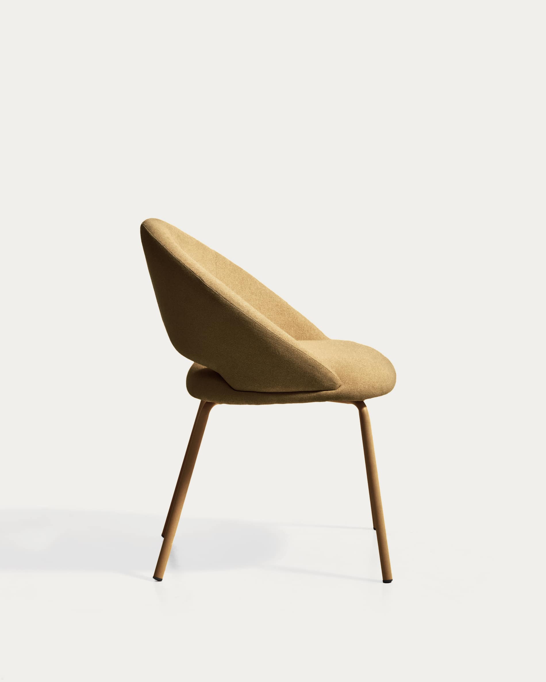 Bonali chair in mustard chenille with mustard metal legs FSC Mix Credit