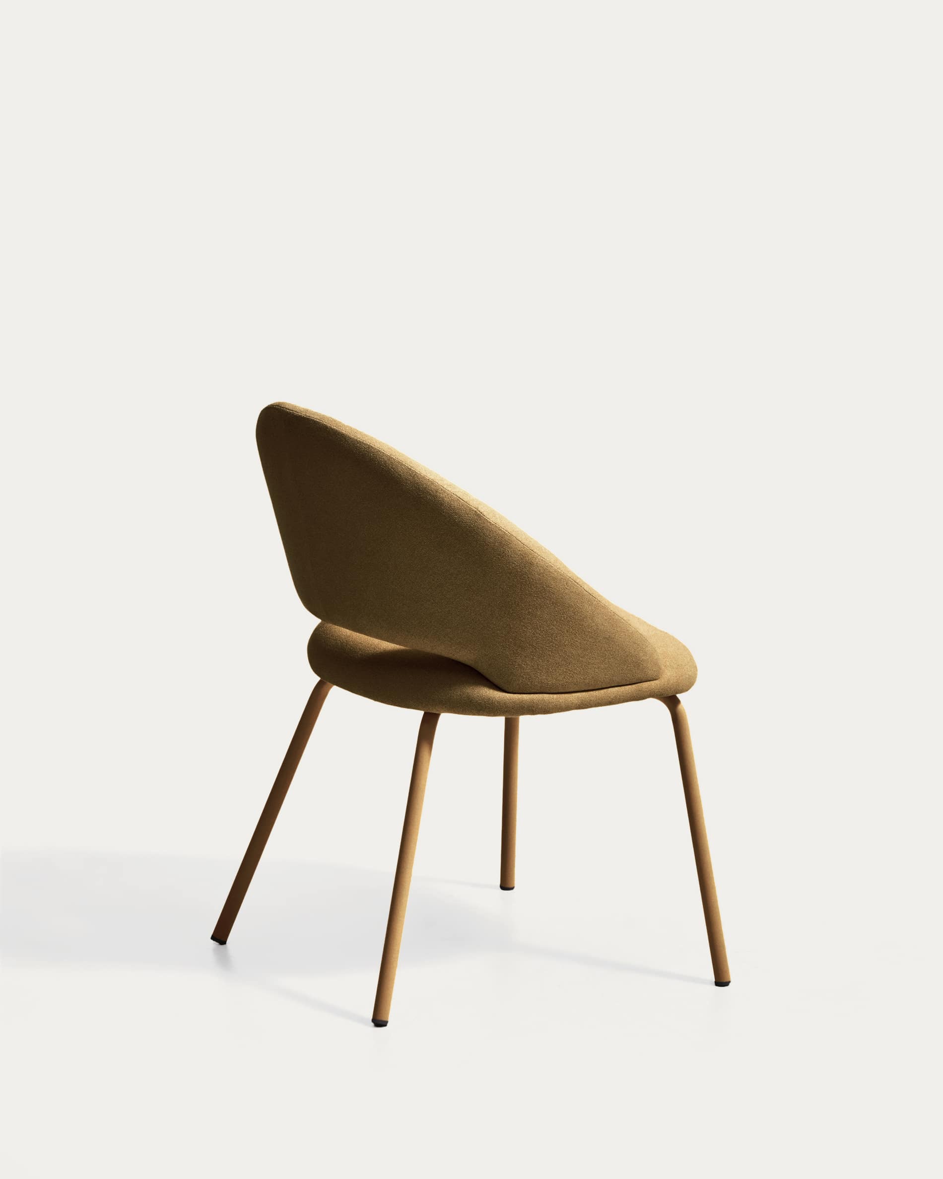 Bonali chair in mustard chenille with mustard metal legs FSC Mix Credit