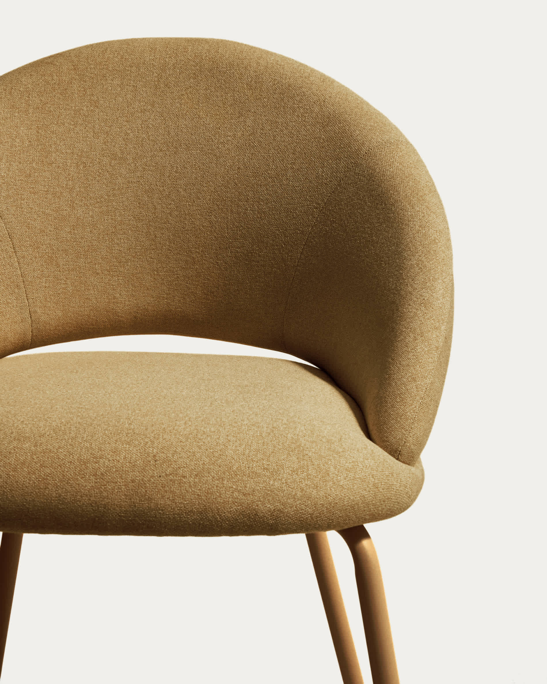 Bonali chair in mustard chenille with mustard metal legs FSC Mix Credit