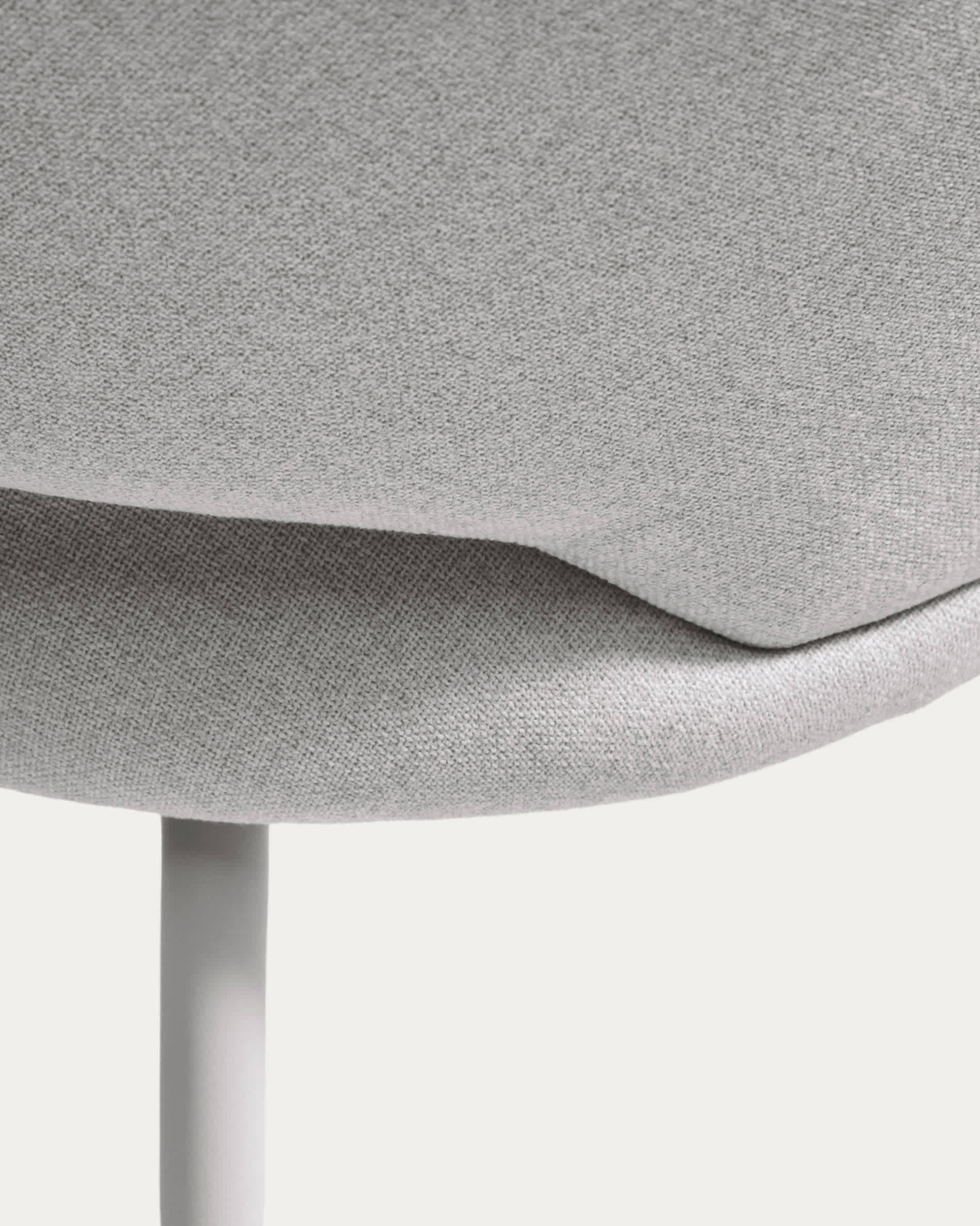 Bonali chair in grey chenille with grey metal legs FSC Mix Credit