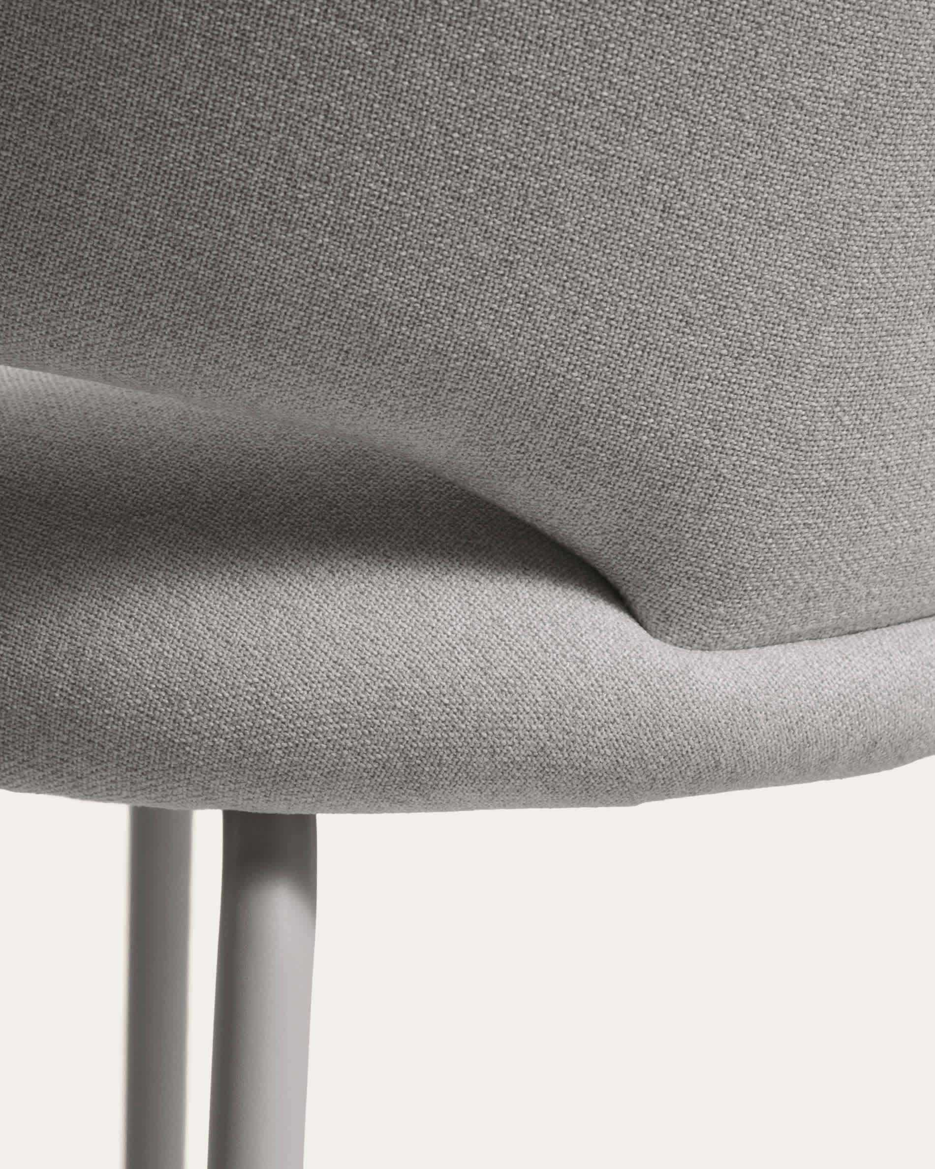 Bonali stool in grey chenille with grey metal legs FSC Mix Credit 65cm
