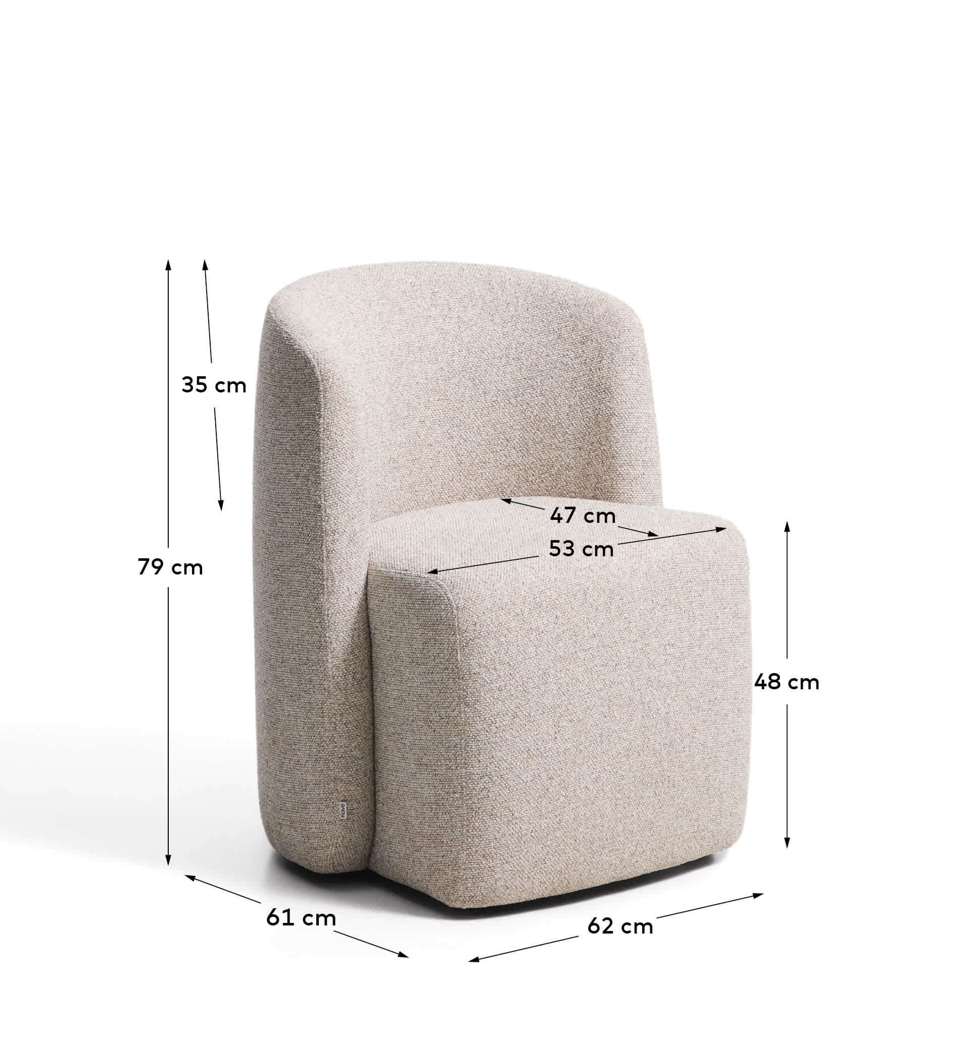 Corvena chair in beige chenille FSC Mix Credit