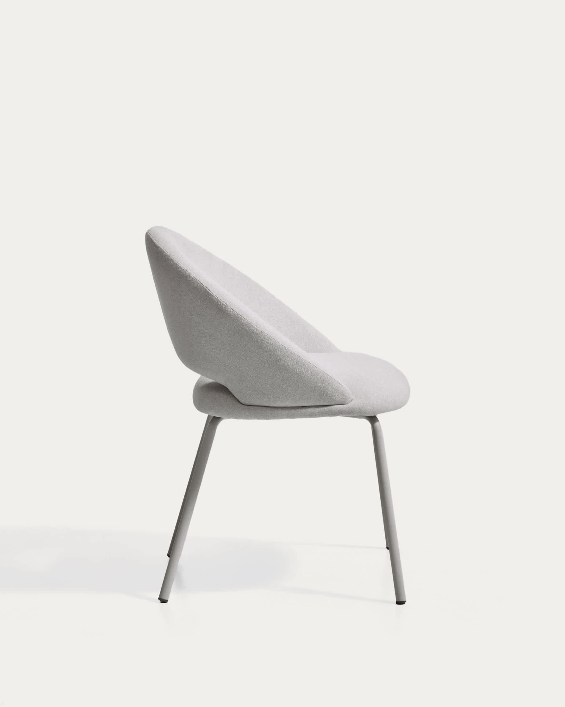 Bonali chair in grey chenille with grey metal legs FSC Mix Credit
