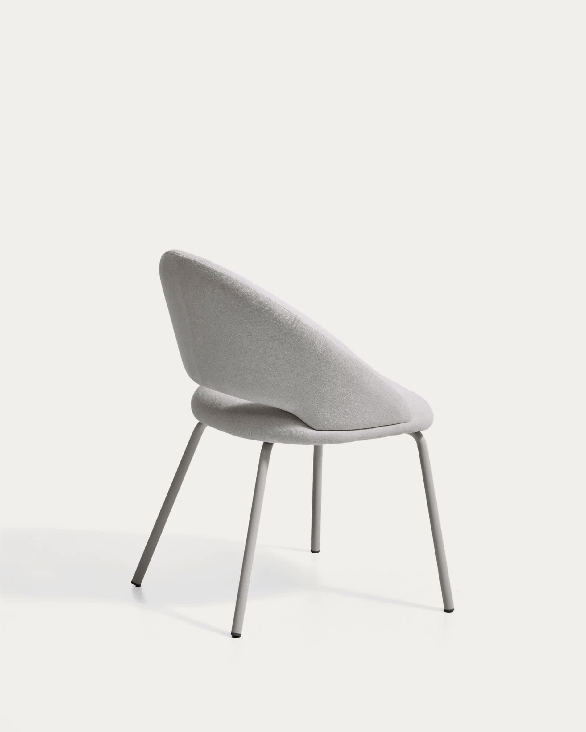 Bonali chair in grey chenille with grey metal legs FSC Mix Credit