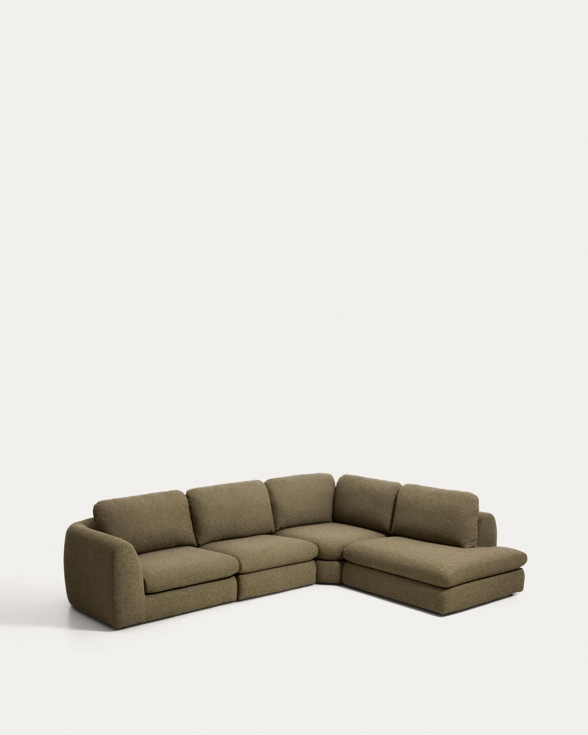 Vera olive green 5-seater corner sofa with right-hand end section 330 x 245 cm FSC Mix Credit