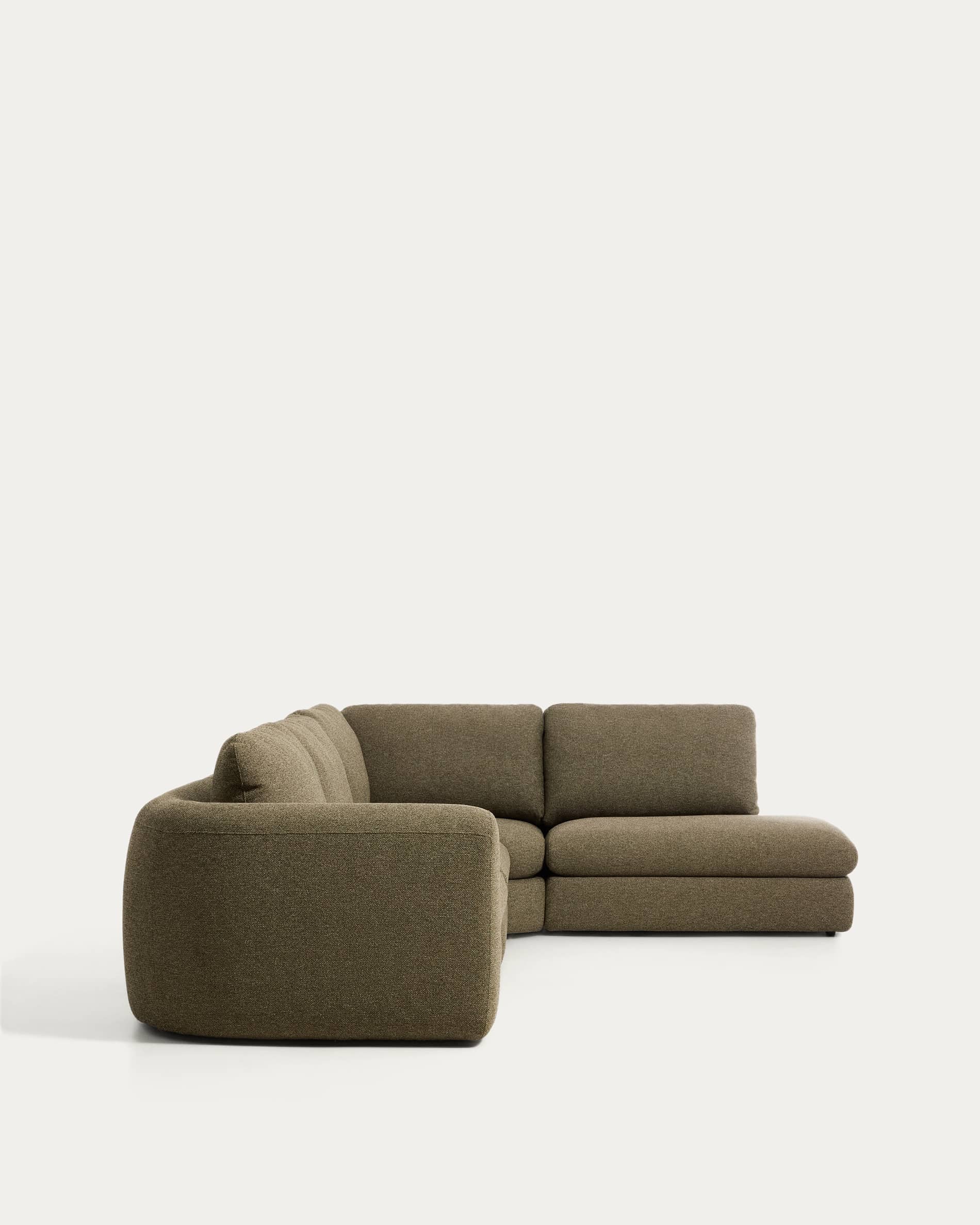 Vera olive green 5-seater corner sofa with right-hand end section 330 x 245 cm FSC Mix Credit