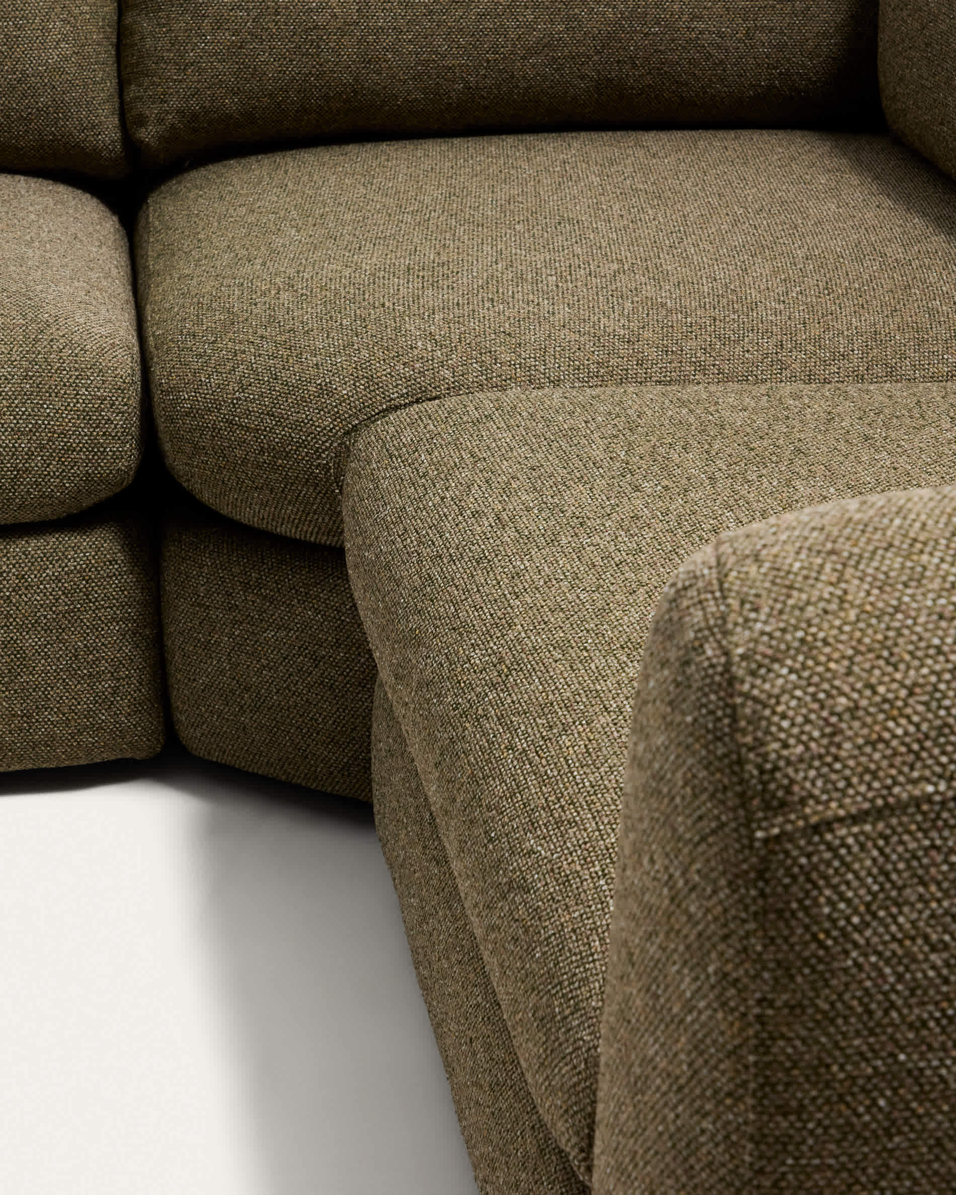 Vera olive green 5-seater corner sofa left-hand end section 245 x 330 cm FSC Mix Credit