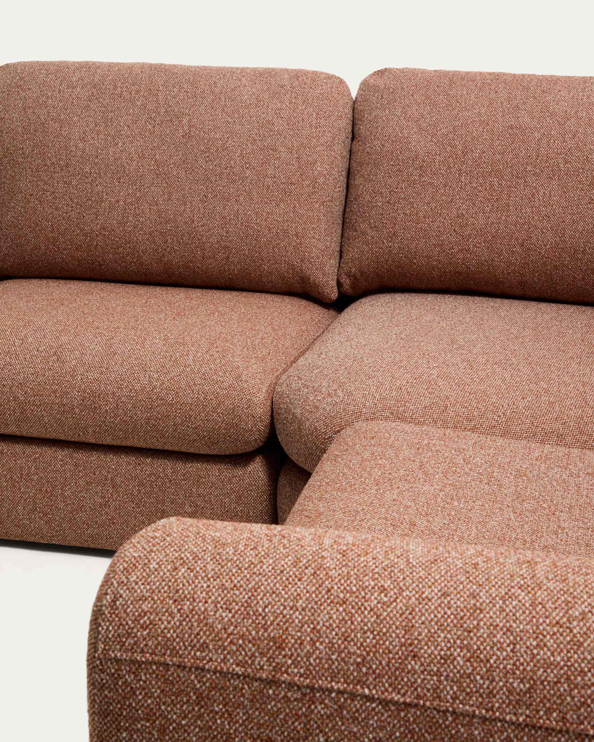 Vera terracotta 5-seater corner sofa with left-hand end section 245 x 330 cm FSC Mix Credit