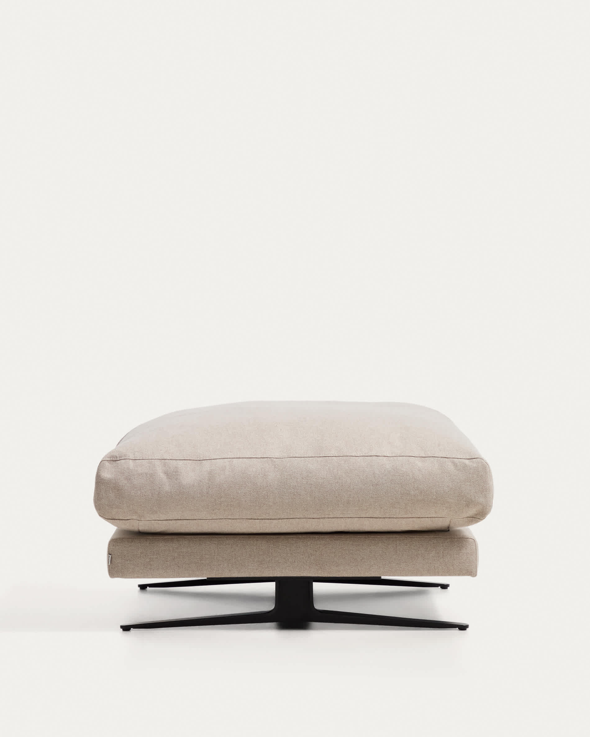 Veliro fire-retardant footrest in beige with steel legs with black finish 85 x 90 cm FSC Mix Credit