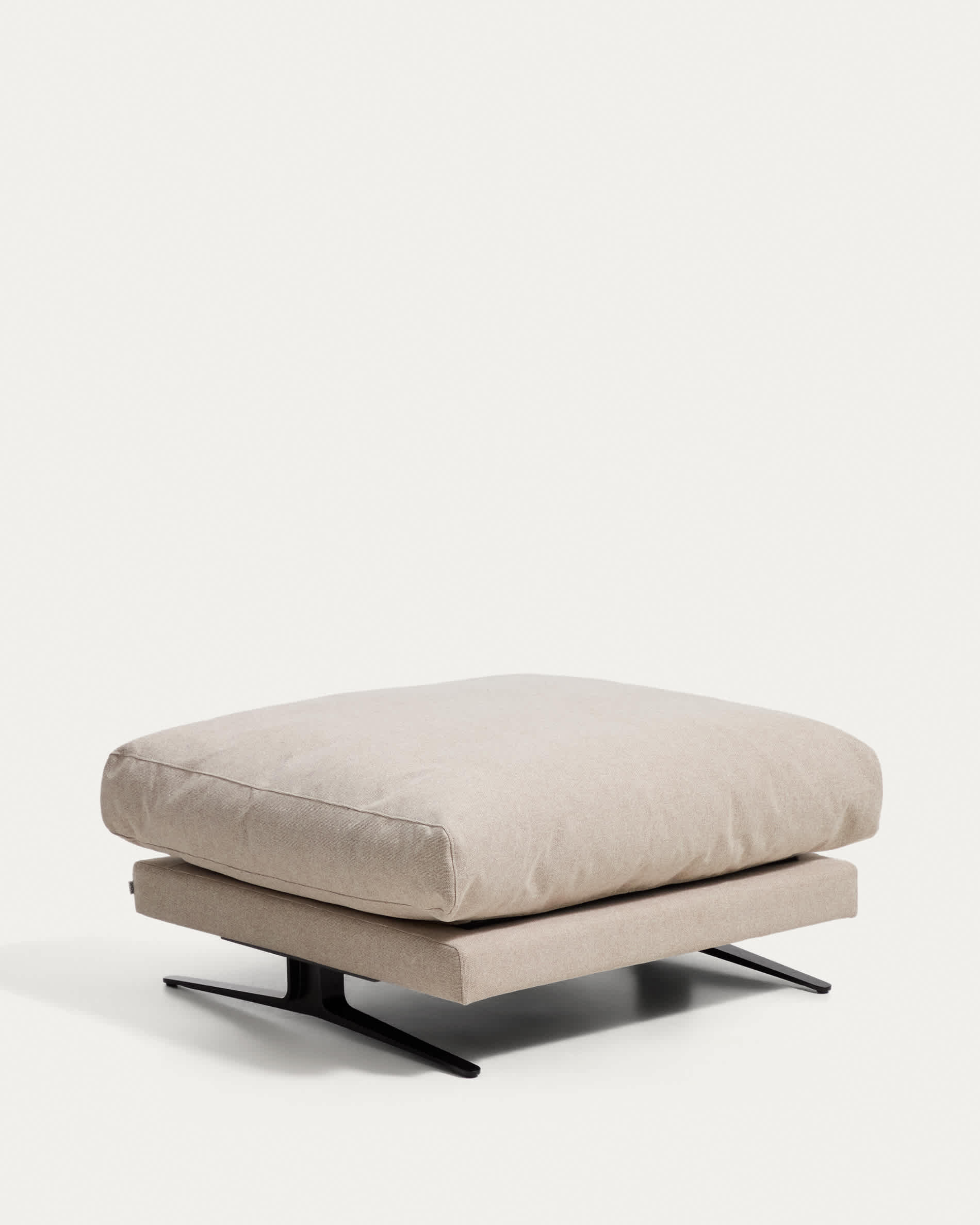 Veliro fire-retardant footrest in beige with steel legs with black finish 85 x 90 cm FSC Mix Credit