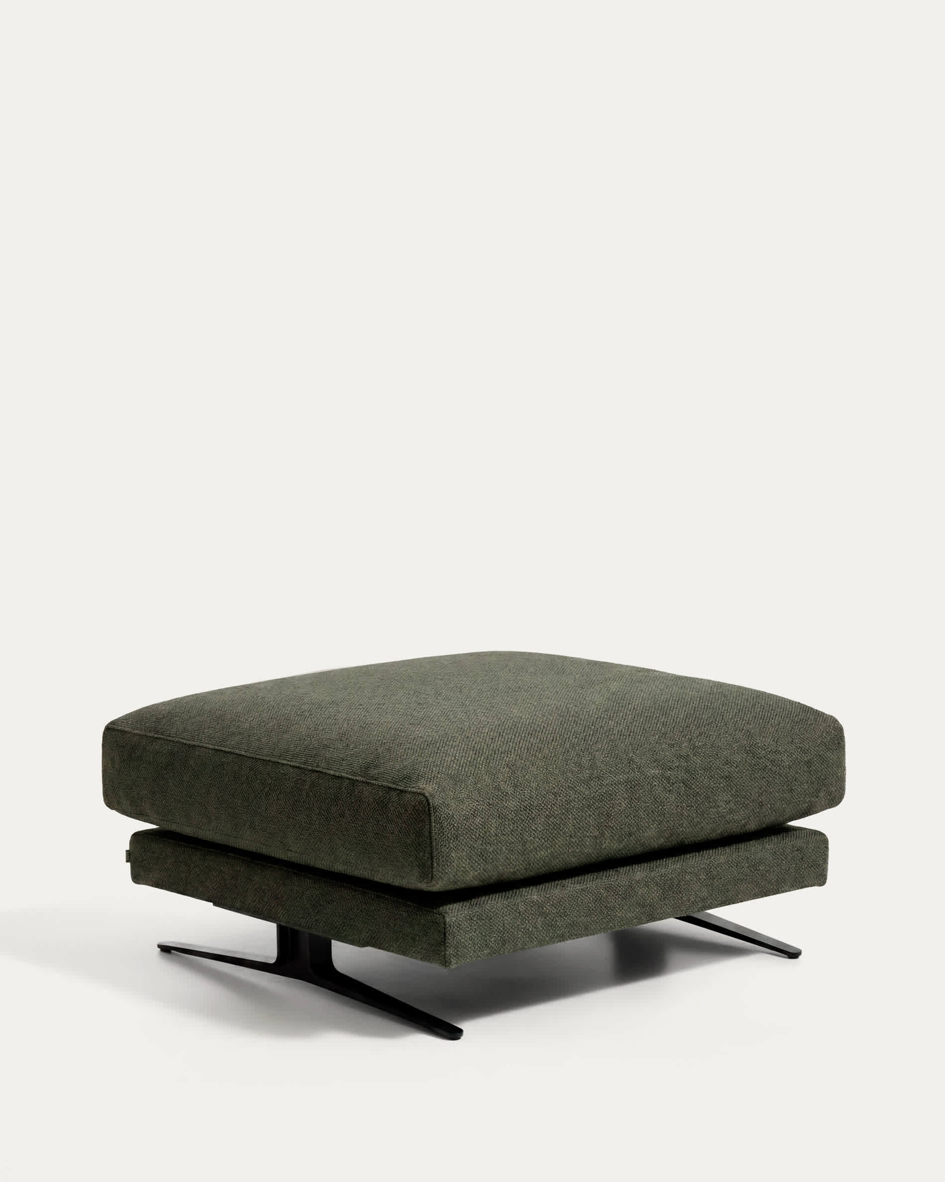 Veliro fire-retardant footrest in dark green with steel legs with black finish 85 x 90 cm FSC Mix Credit
