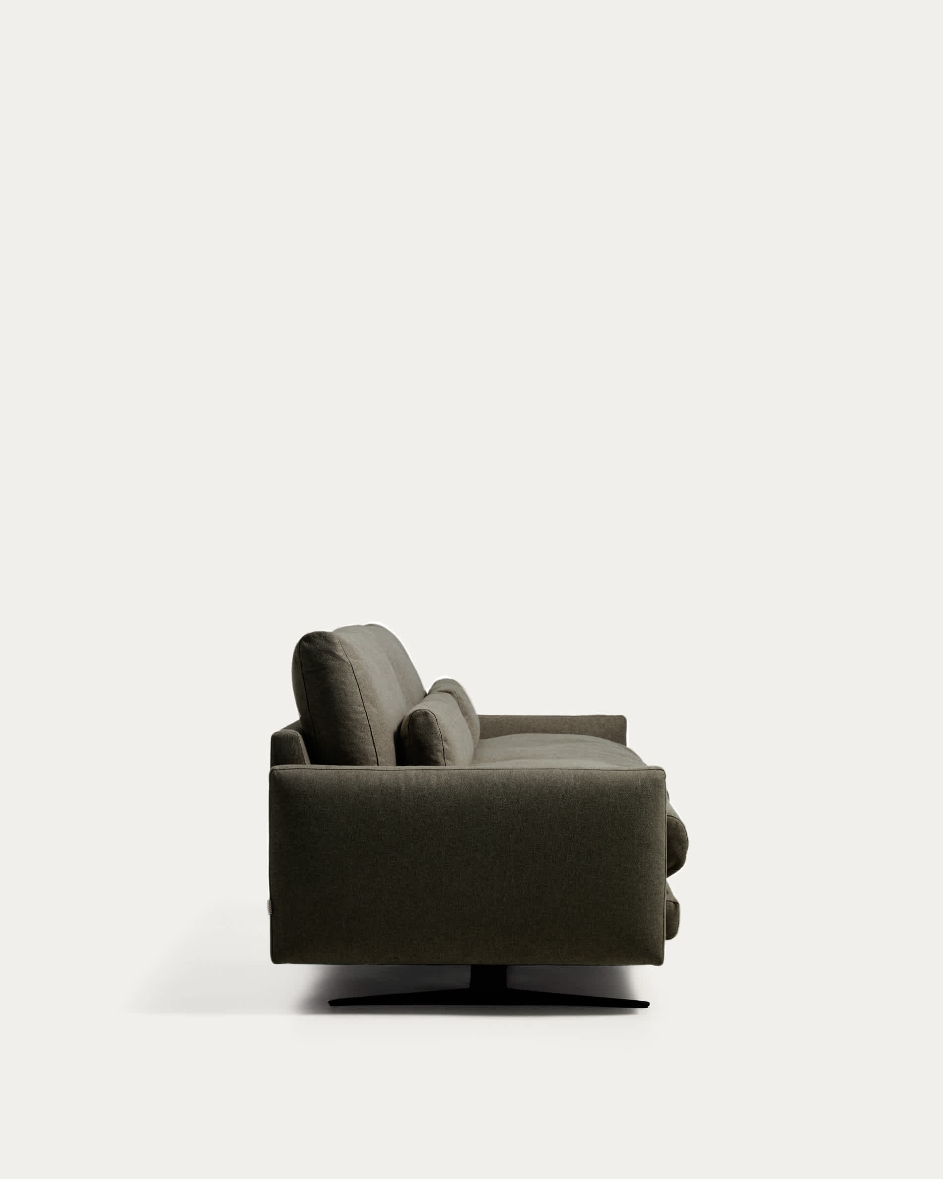 Veliro fire-retardant 3-seater sofa in dark green with steel legs with black finish 240 cm FSC Mix Credit