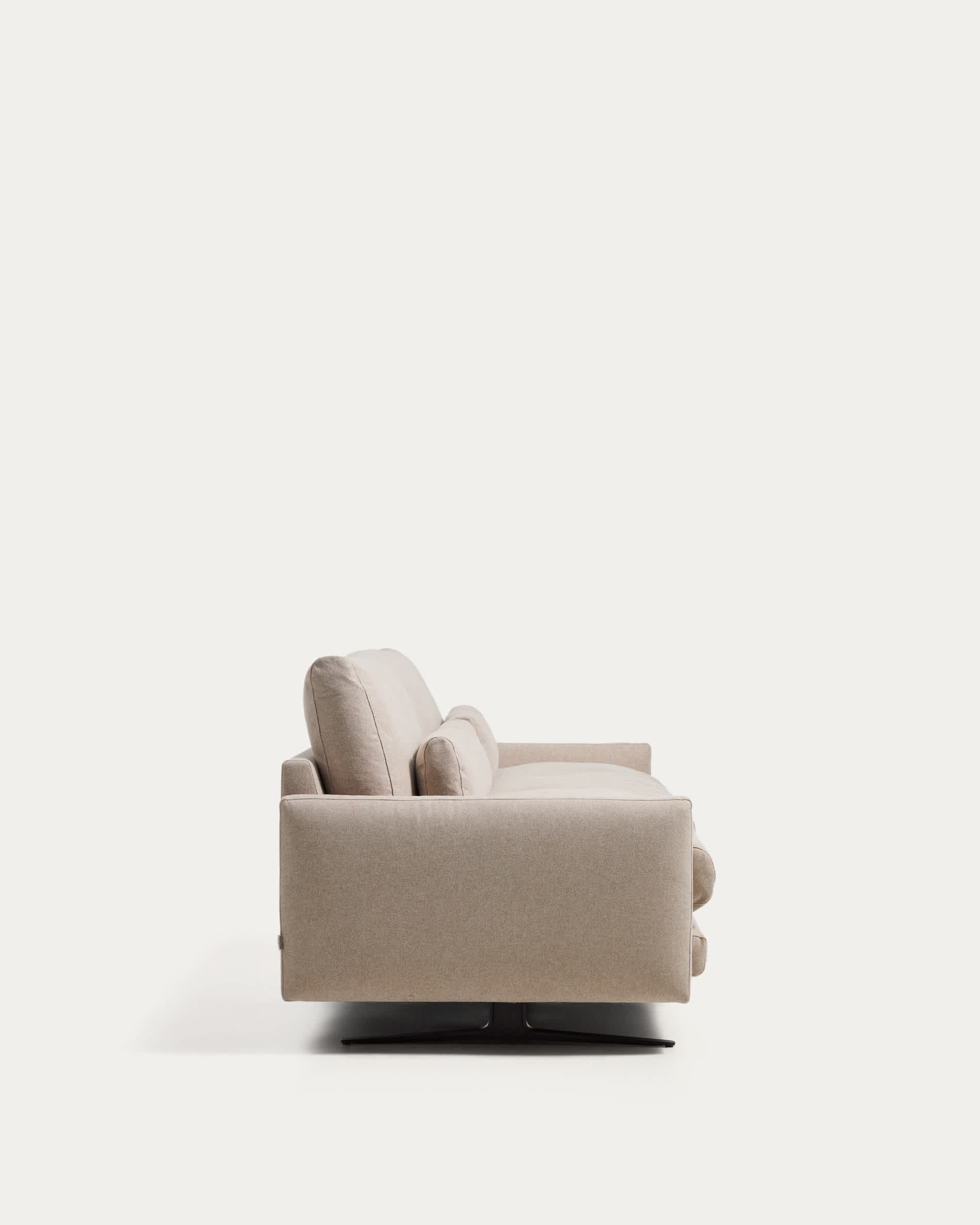 Veliro fire-retardant 3-seater sofa in beige with steel legs with black finish 240 cm FSC Mix Credit