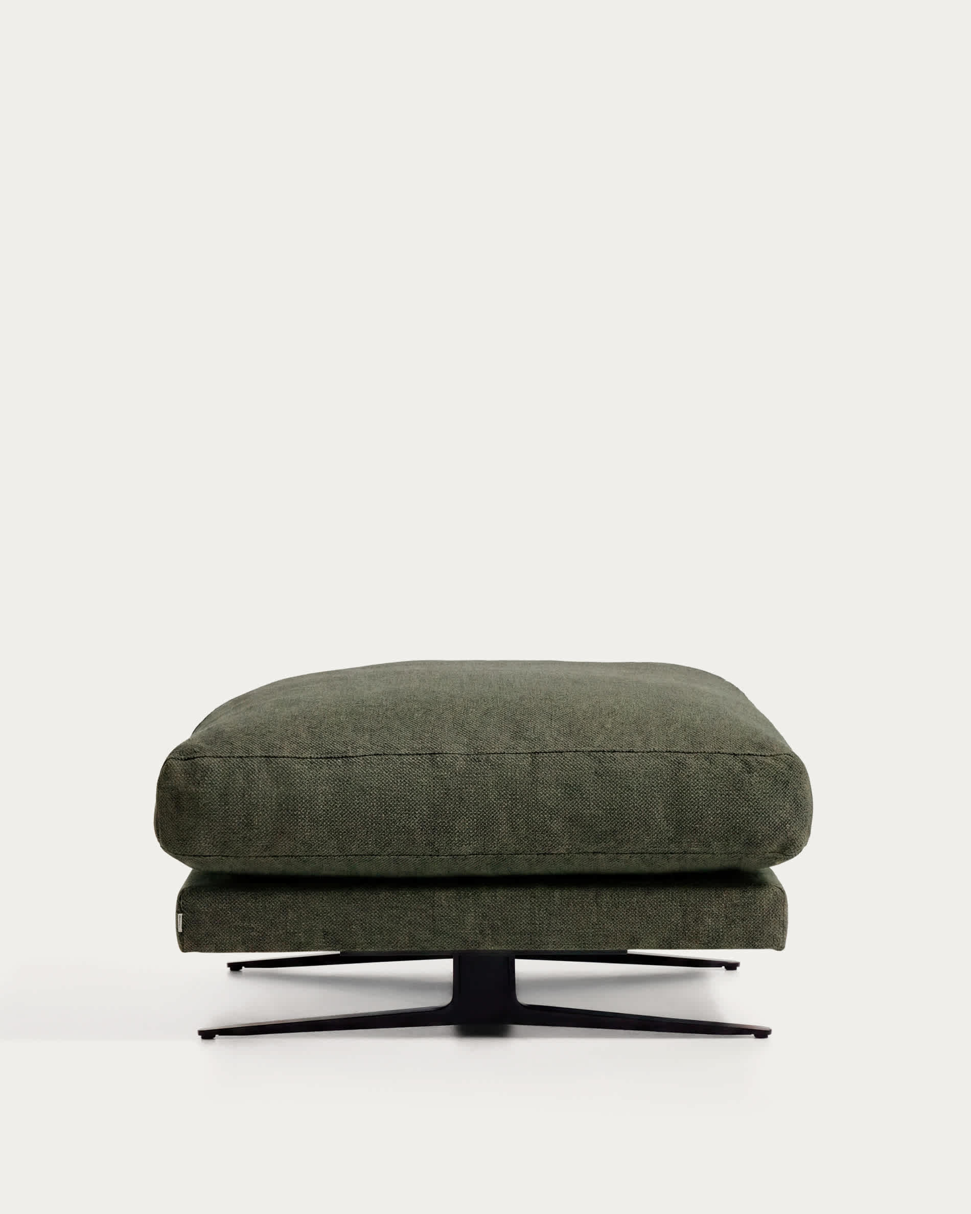 Veliro fire-retardant footrest in dark green with steel legs with black finish 85 x 90 cm FSC Mix Credit
