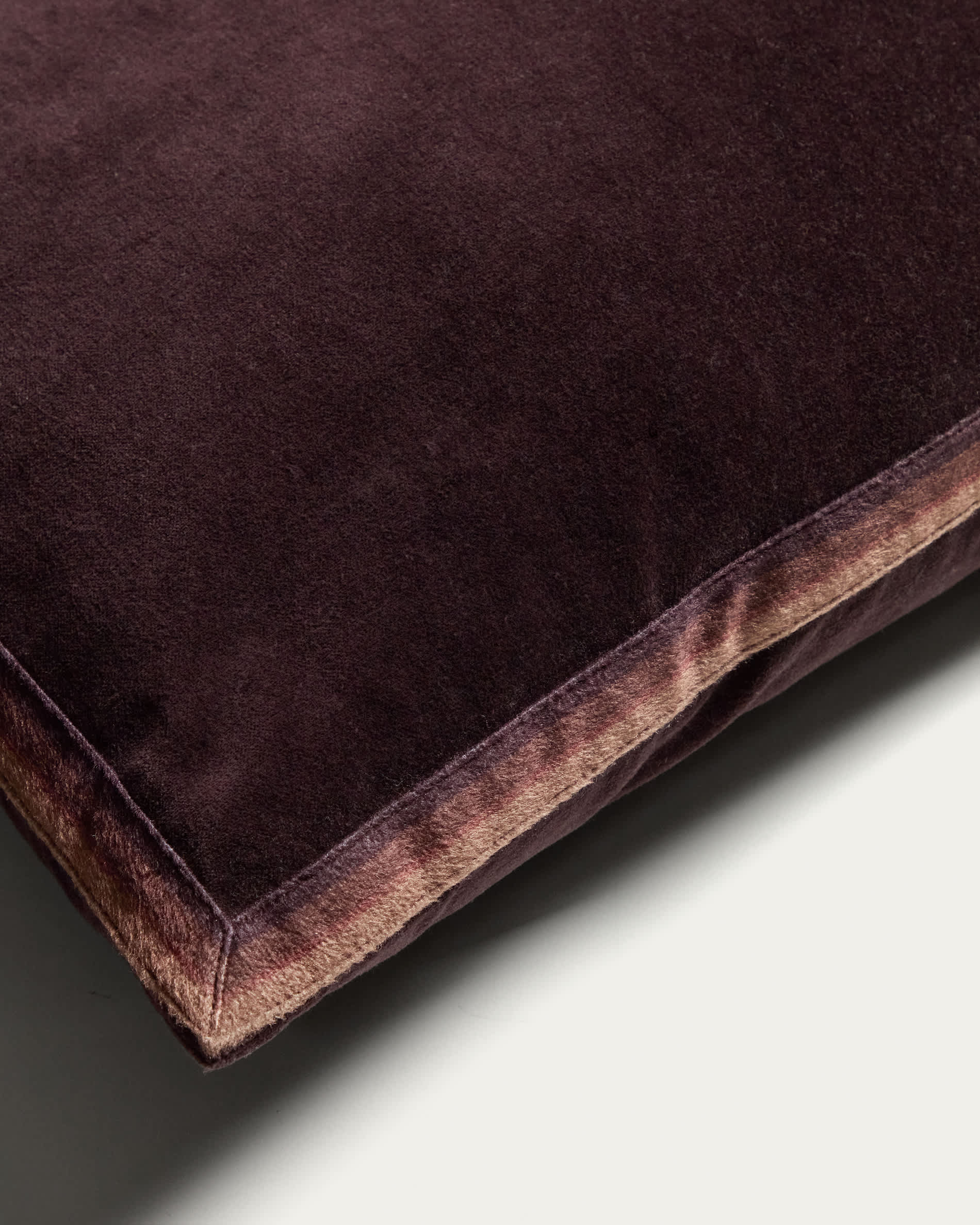 Niroi 100% brown velvet cotton cushion cover with ribbon detail 40 x 60 cm