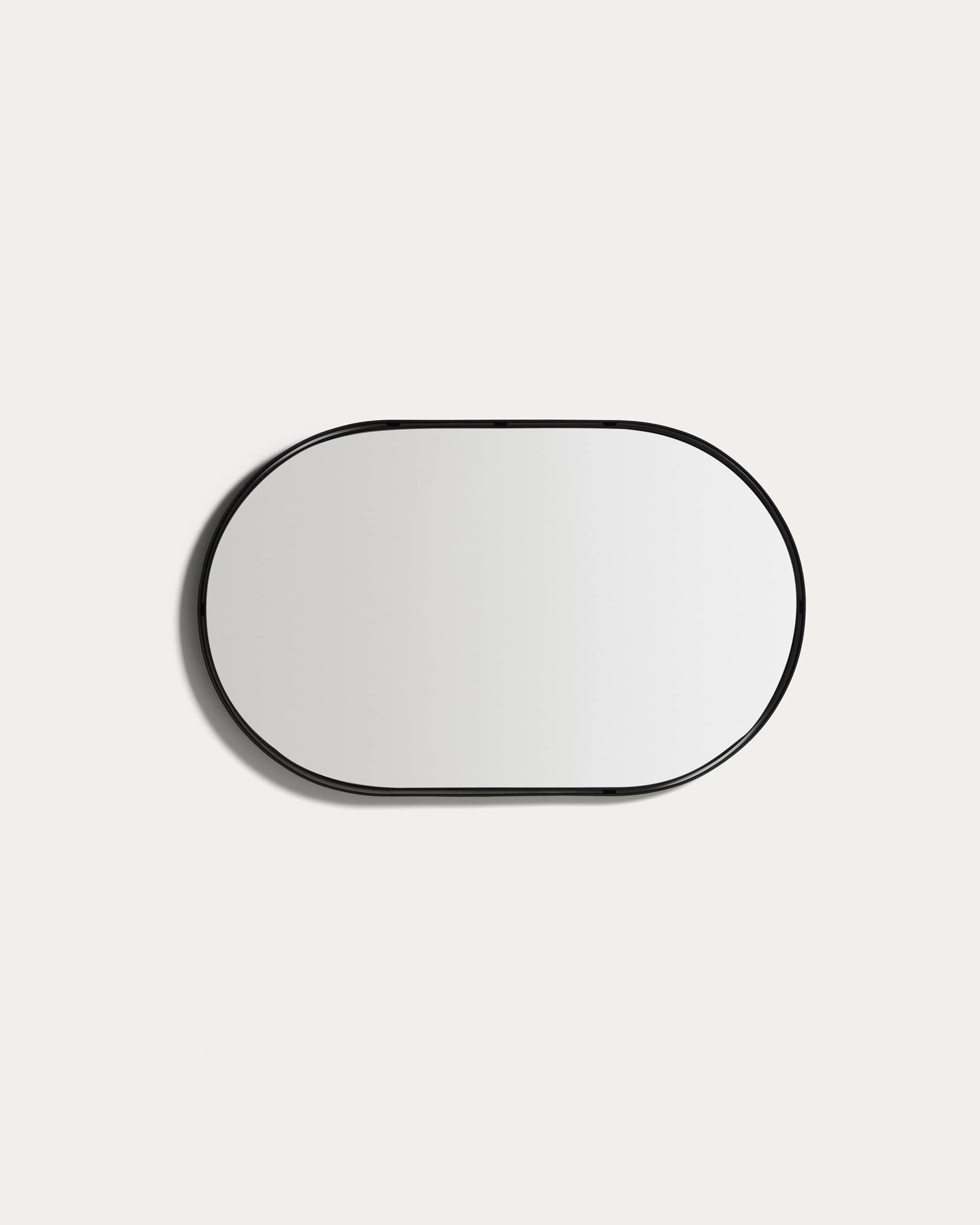Noral oval black metal mirror Ø50.5 x 90cm