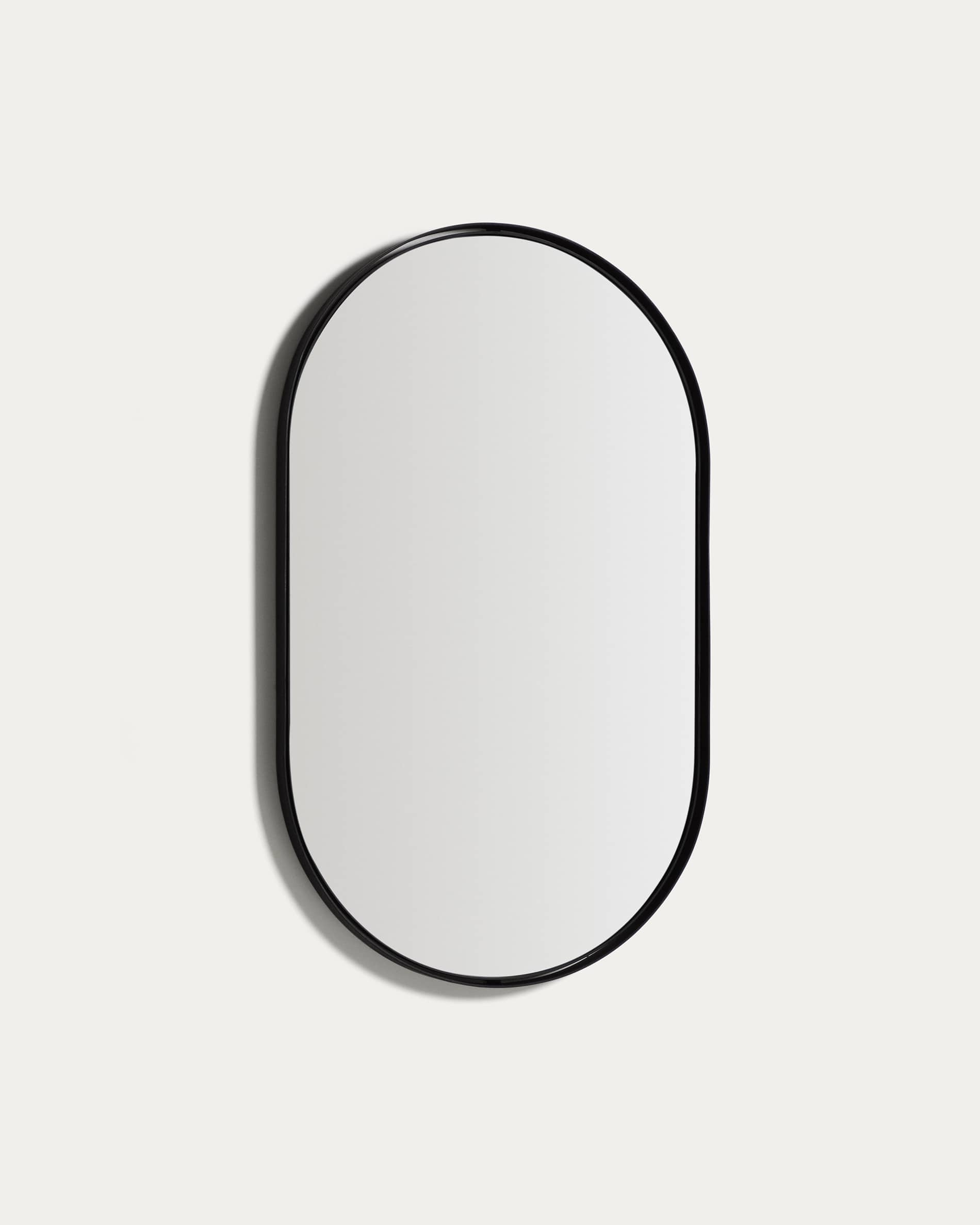Noral oval black metal mirror Ø50.5 x 90cm