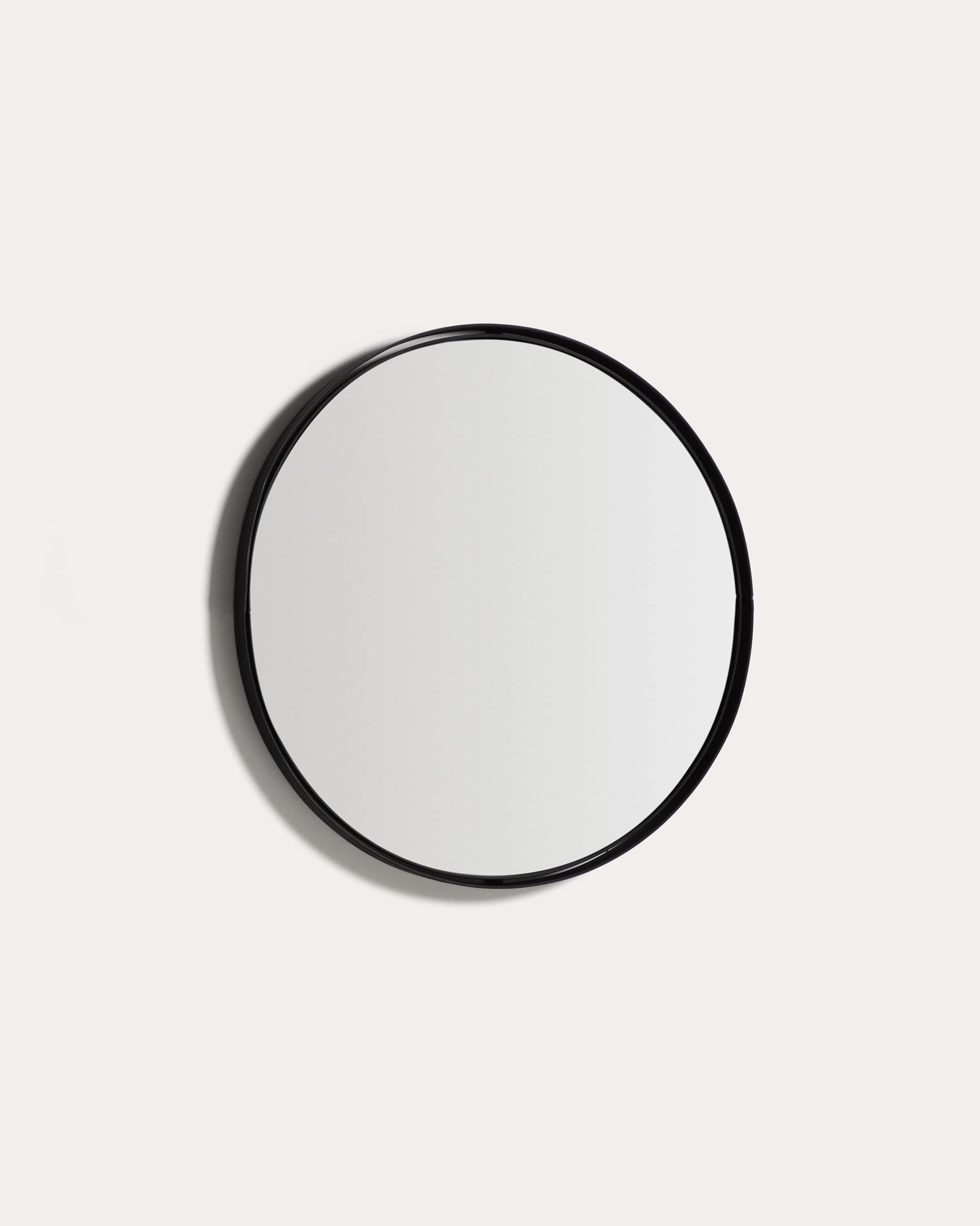 Noral round black metal mirror Ø50cm
