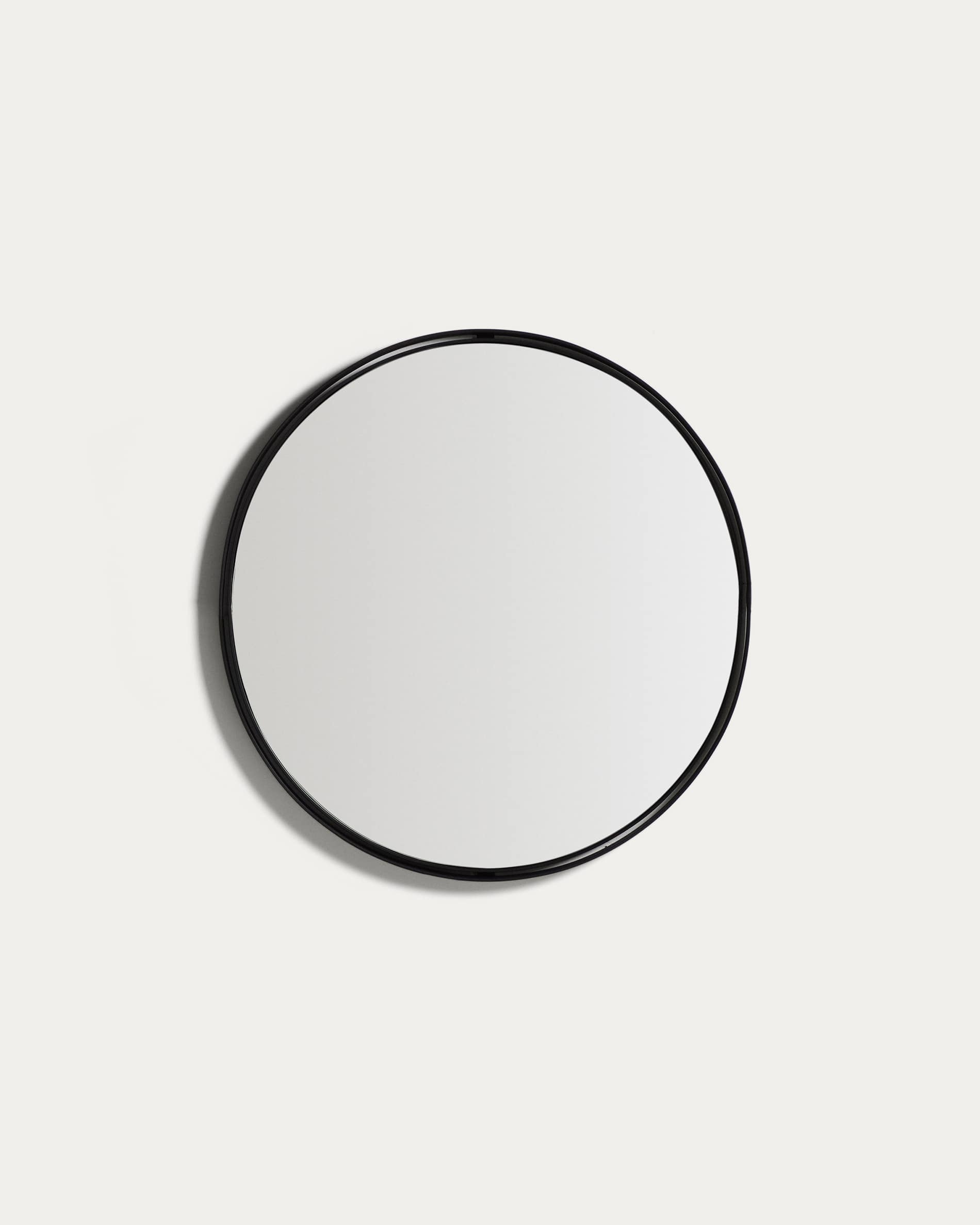 Noral round black metal mirror Ø50cm