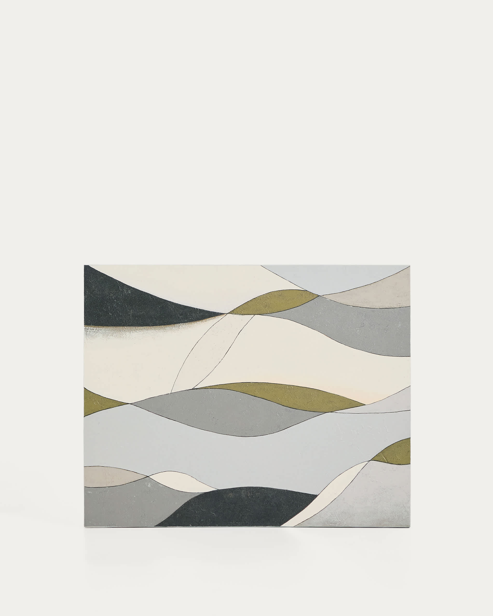 Marvilo grey and mustard abstract canvas 80 x 100cm