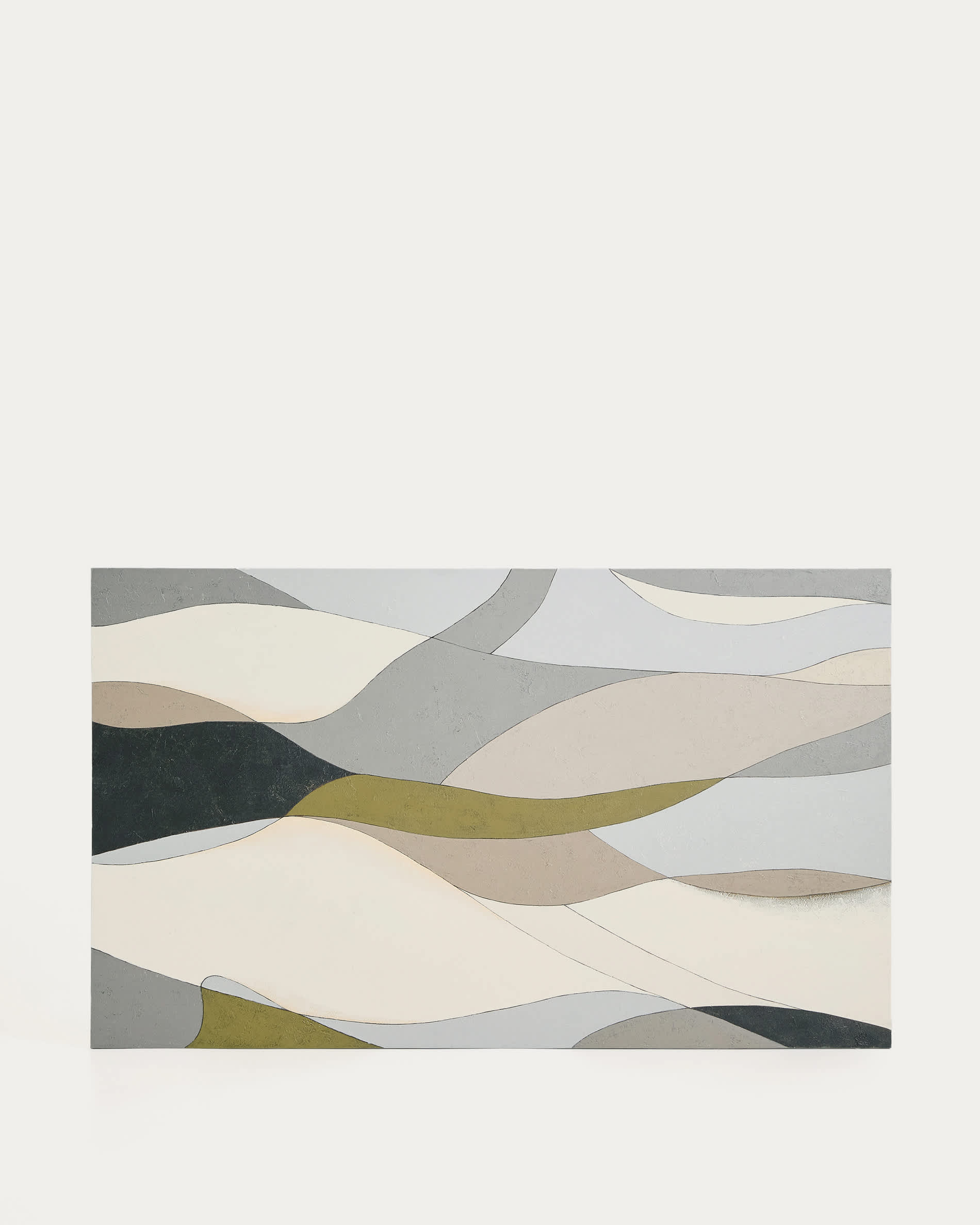 Marvilo grey and mustard abstract canvas 120 x 200cm