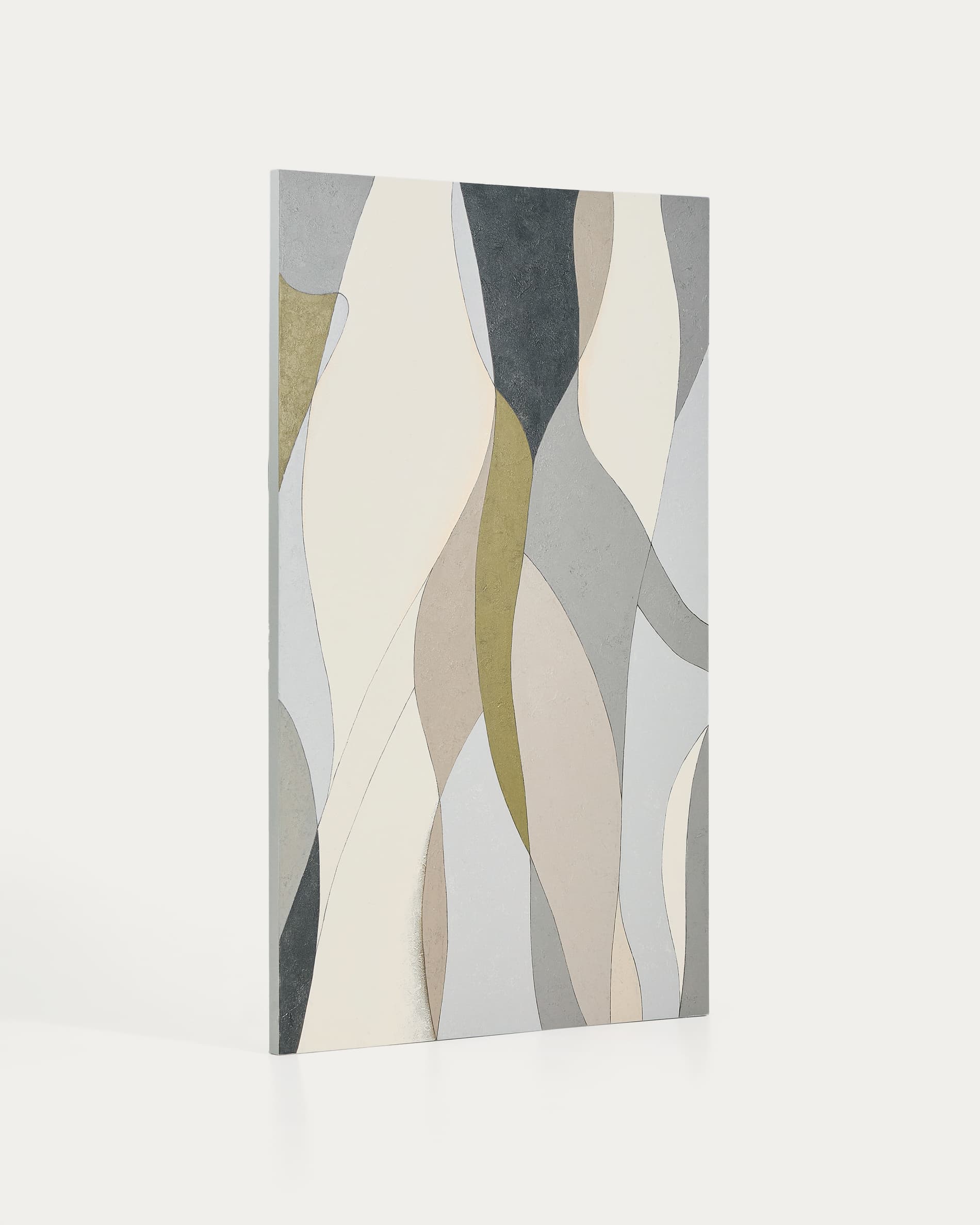 Marvilo grey and mustard abstract canvas 120 x 200cm