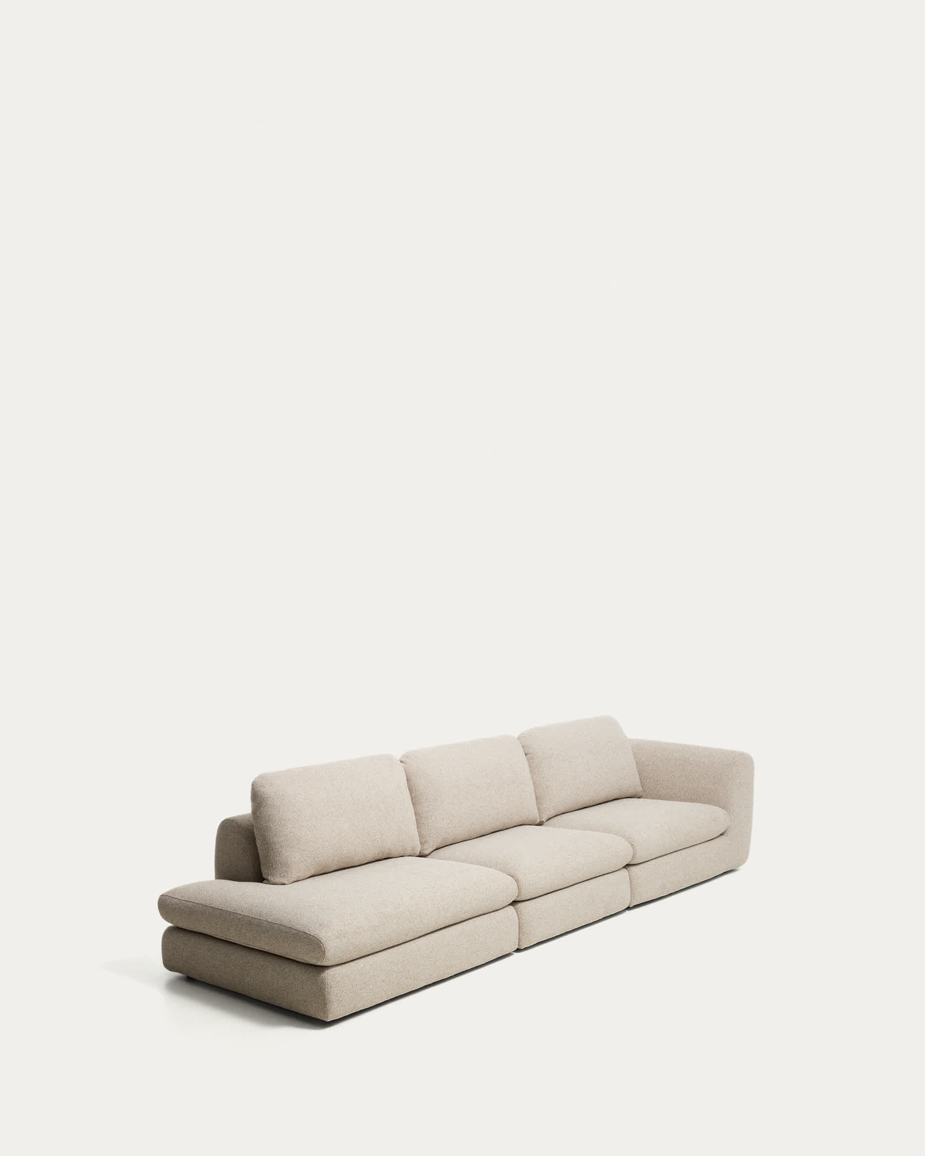 Vera beige 4-seater sofa with left-hand end section 325 cm FSC Mix Credit