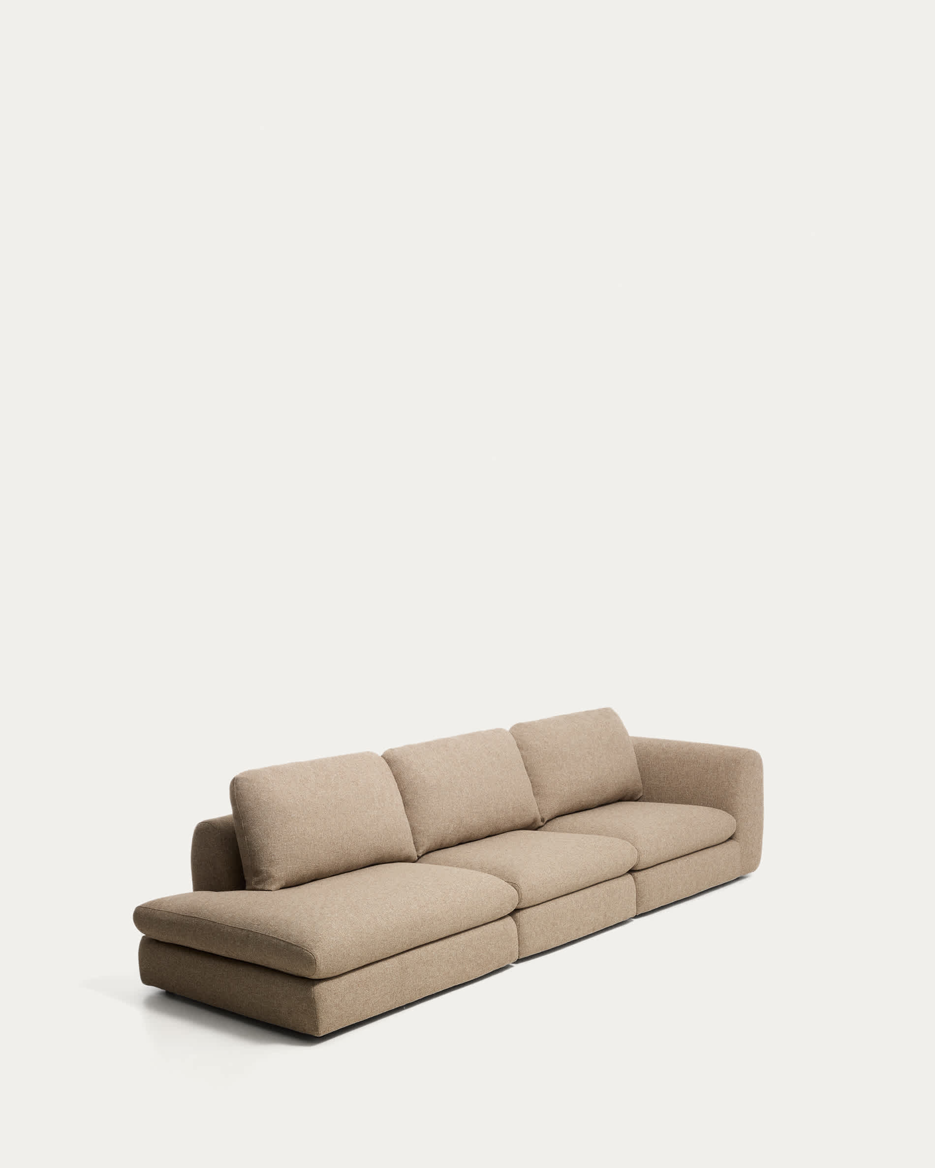 Vera light brown 4-seater sofa with left-hand end section 325 cm FSC Mix Credit