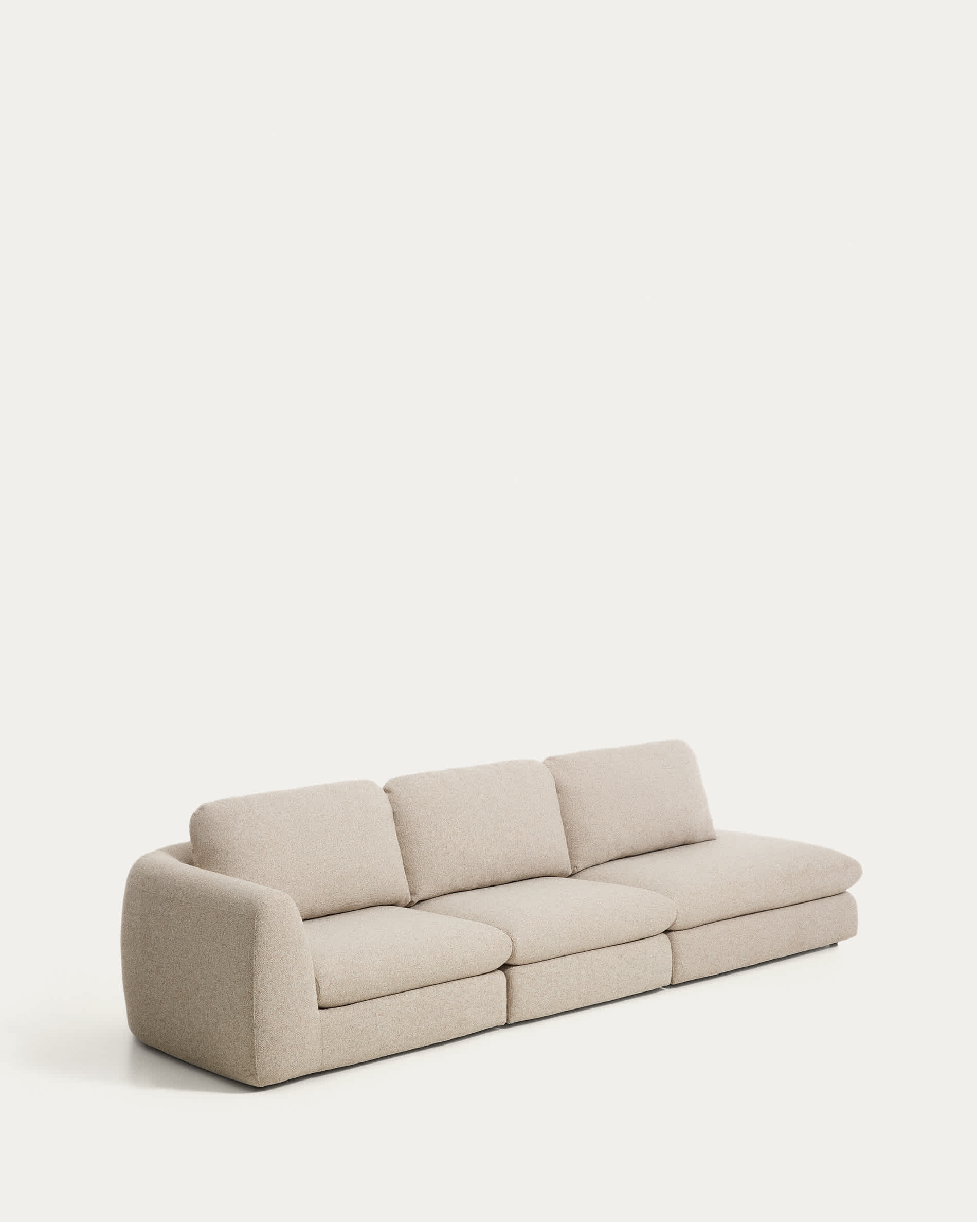 Vera beige 4-seater sofa with right-hand end section 322 cm FSC Mix Credit