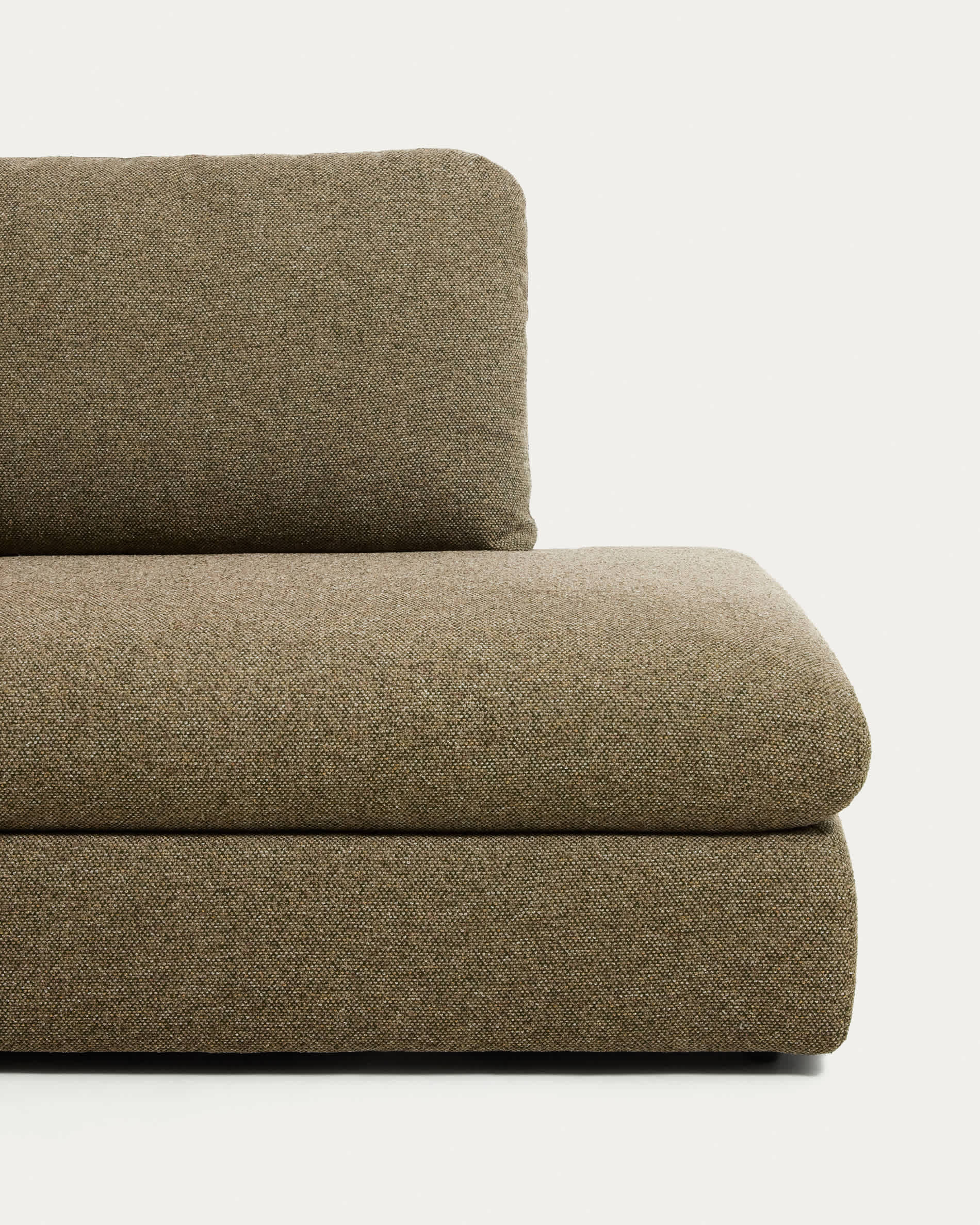 Vera olive green 4-seater sofa with right-hand end section 322 cm FSC Mix Credit