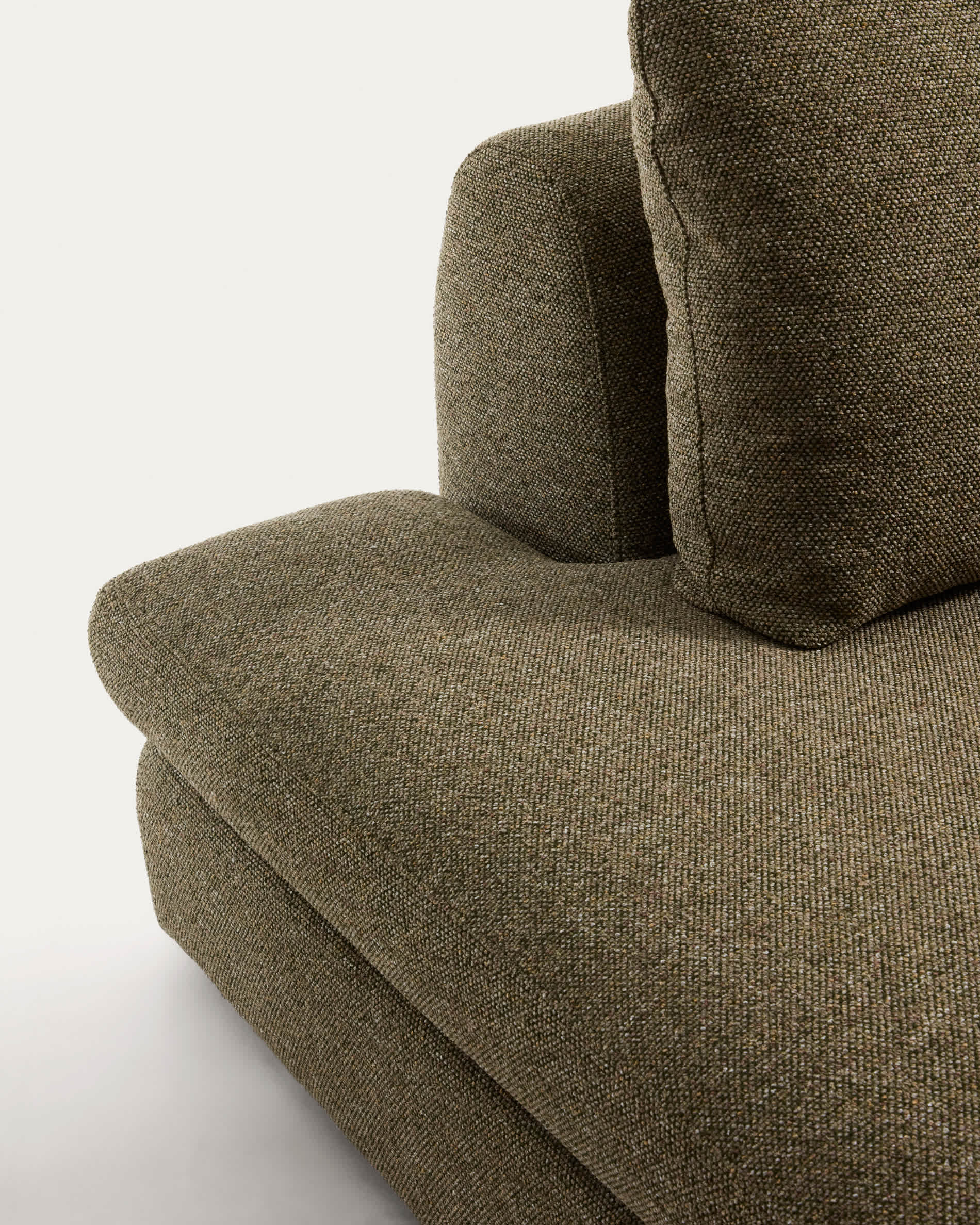 Vera olive green 4-seater sofa with left-hand end section 325 cm FSC Mix Credit