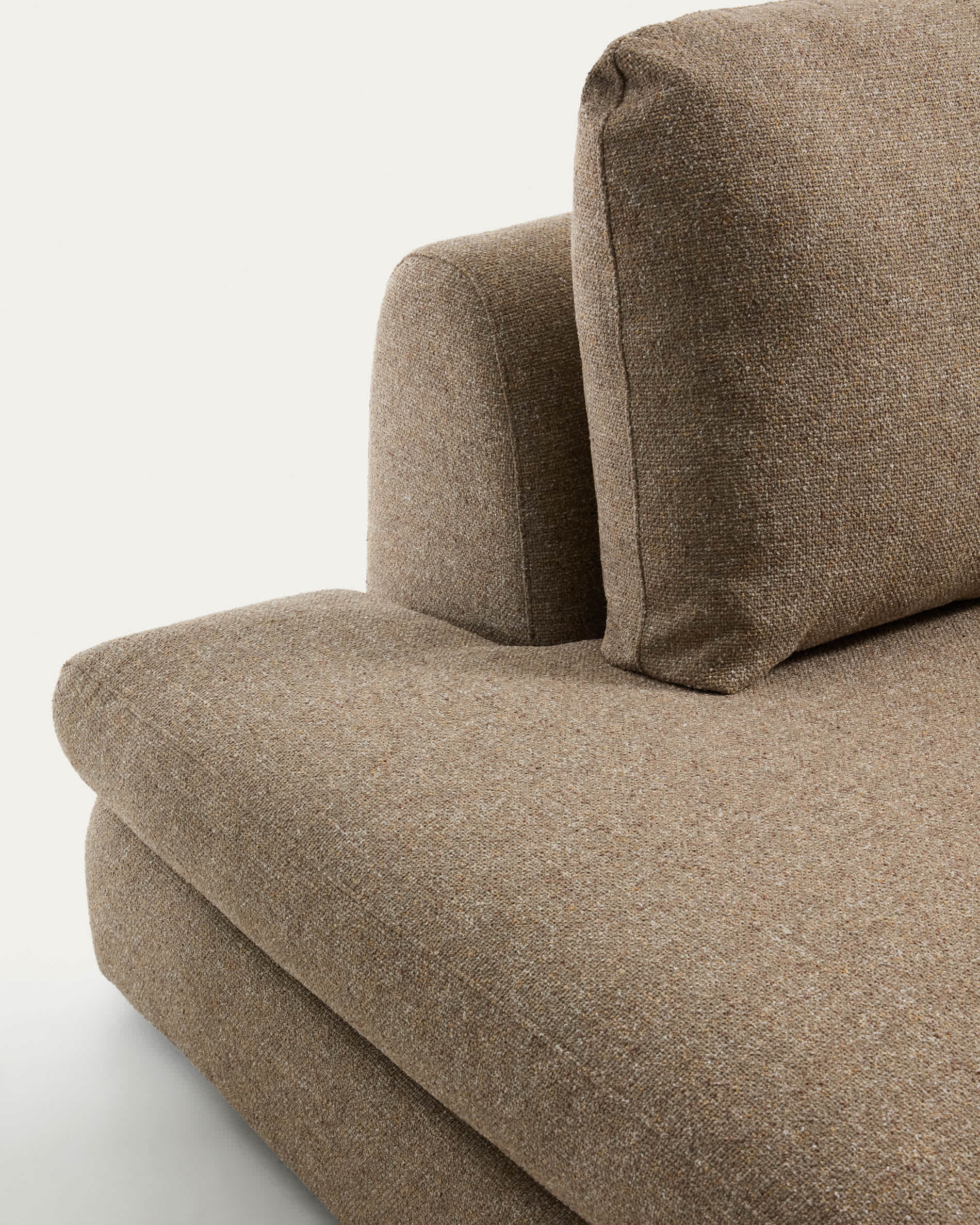 Vera light brown 4-seater sofa with left-hand end section 325 cm FSC Mix Credit