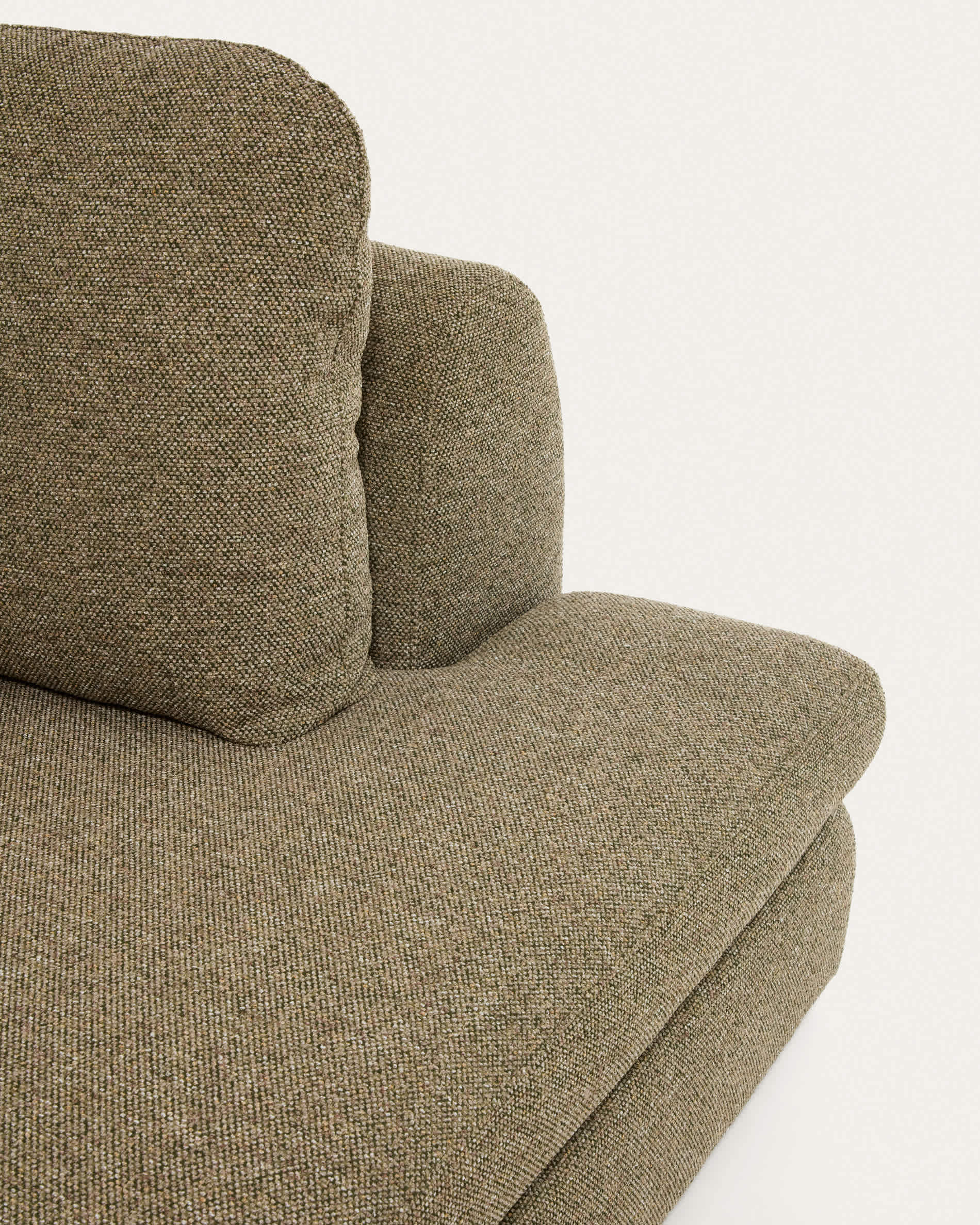 Vera olive green 4-seater sofa with right-hand end section 322 cm FSC Mix Credit