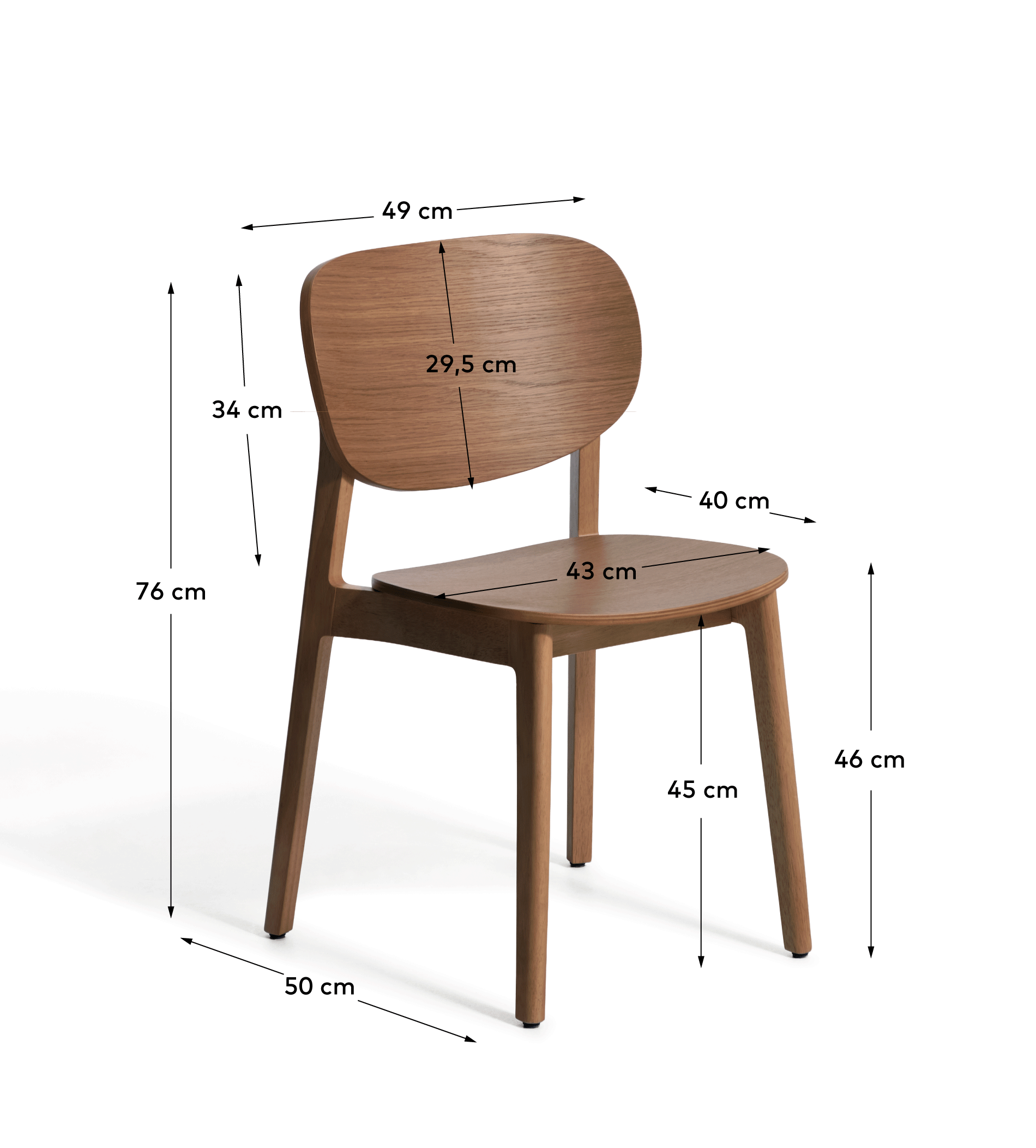 Ludara oak veneer chair with walnut finish