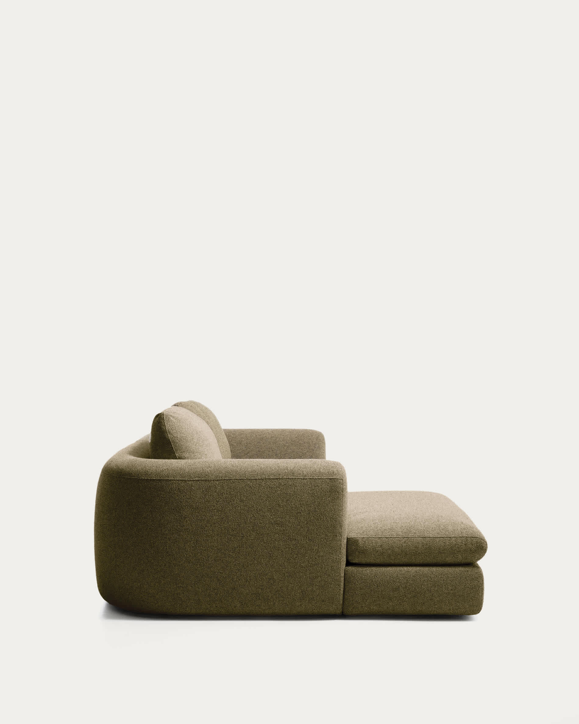 Vera olive green 3-seater sofa with left chaise longue 232 cm FSC Mix Credit