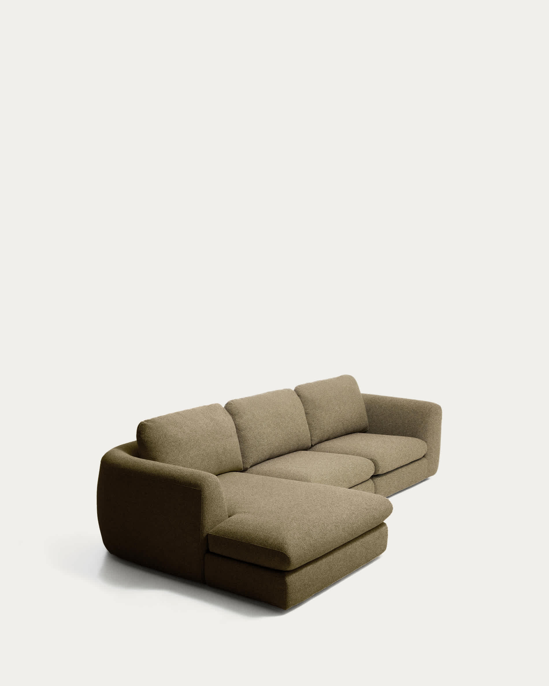 Vera olive green 4-seater sofa with left-hand chaise longue 322 cm FSC Mix Credit