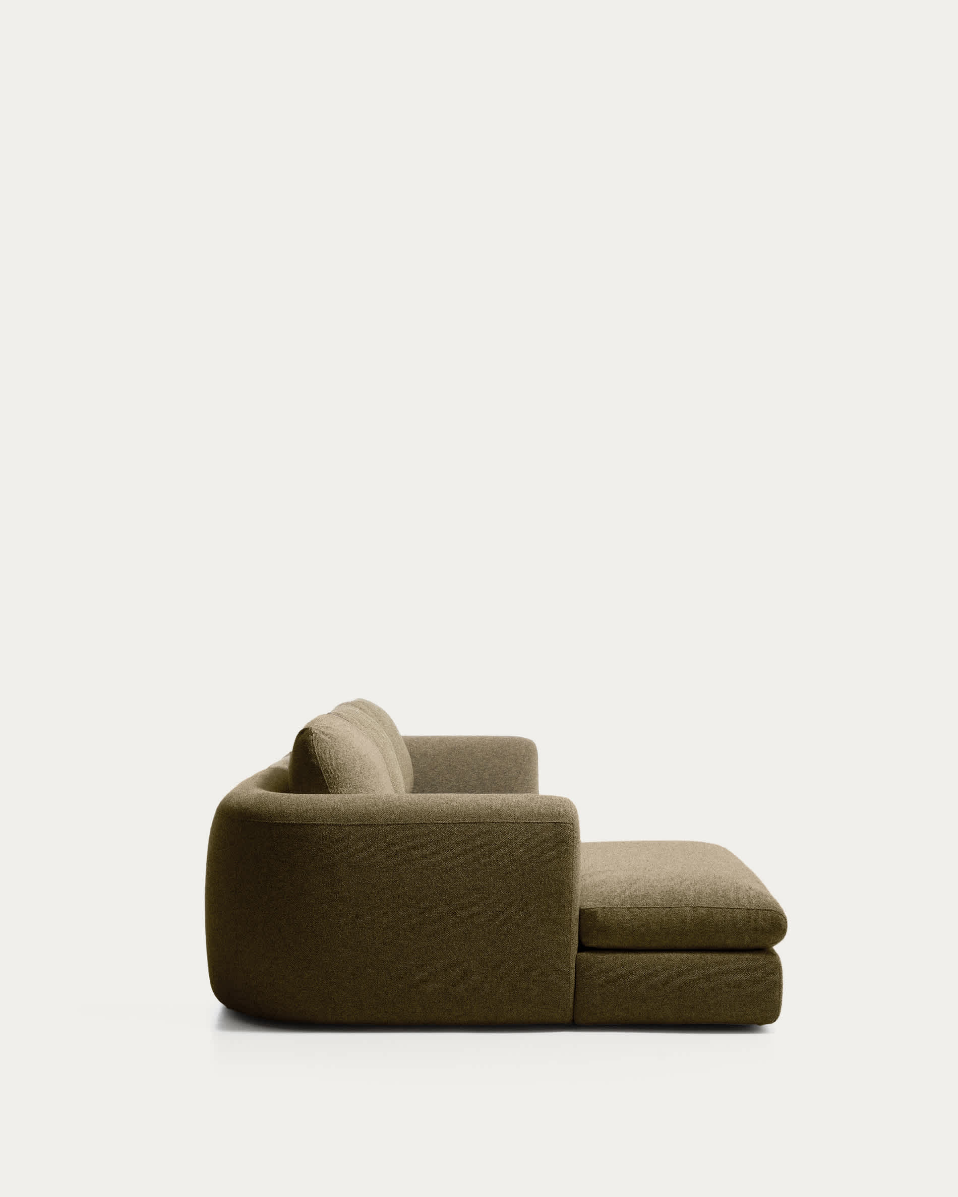Vera olive green 4-seater sofa with left-hand chaise longue 322 cm FSC Mix Credit