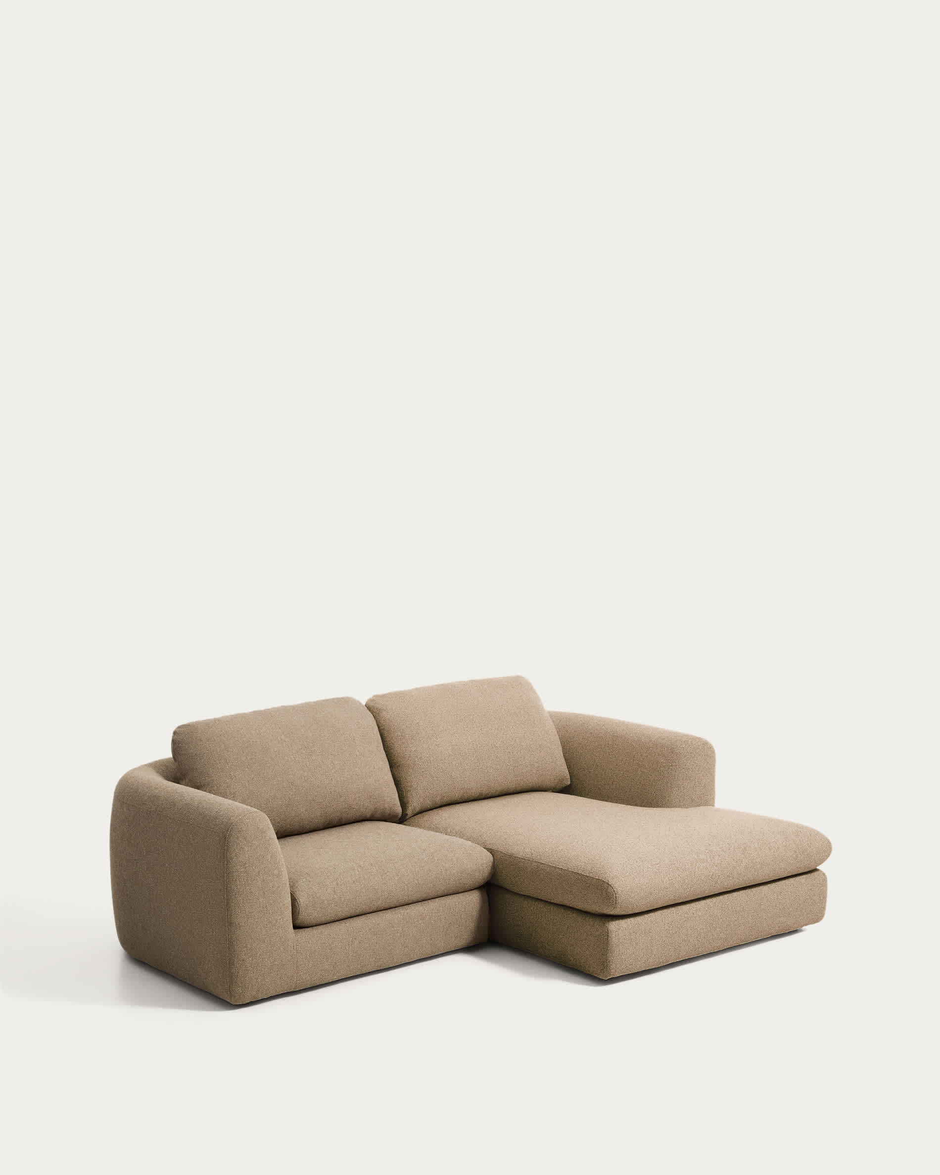 Vera light brown 3-seater sofa and right-hand chaise longue 232 cm FSC Mix Credit