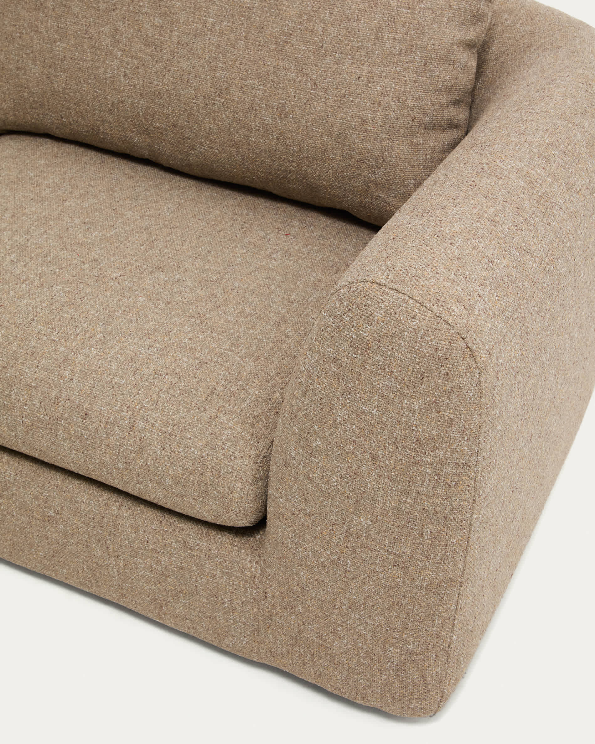 Vera light brown 3-seater sofa with left-hand chaise longue 232 cm FSC Mix Credit