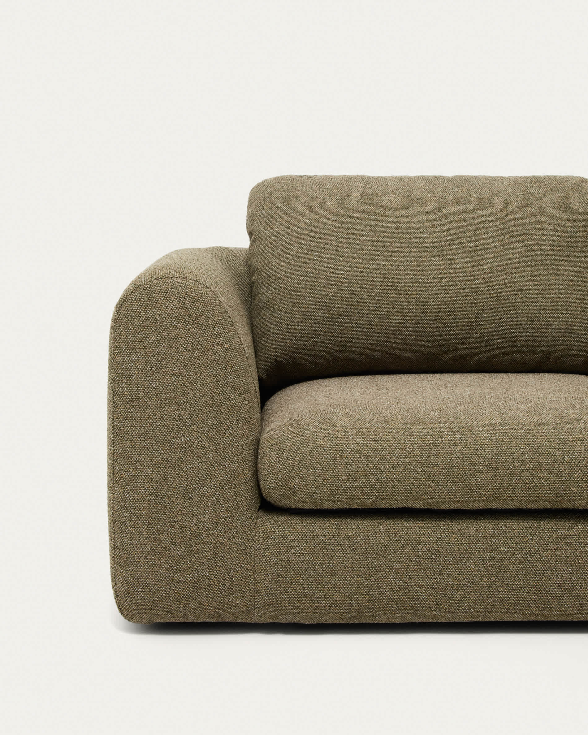 Vera olive green 3-seater sofa and right-hand chaise longue 232 cm FSC Mix Credit