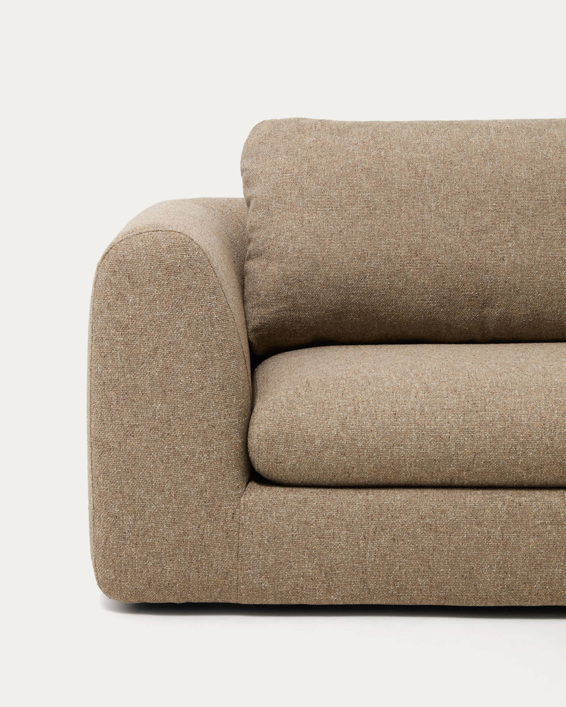 Vera light brown 3-seater sofa and right-hand chaise longue 232 cm FSC Mix Credit