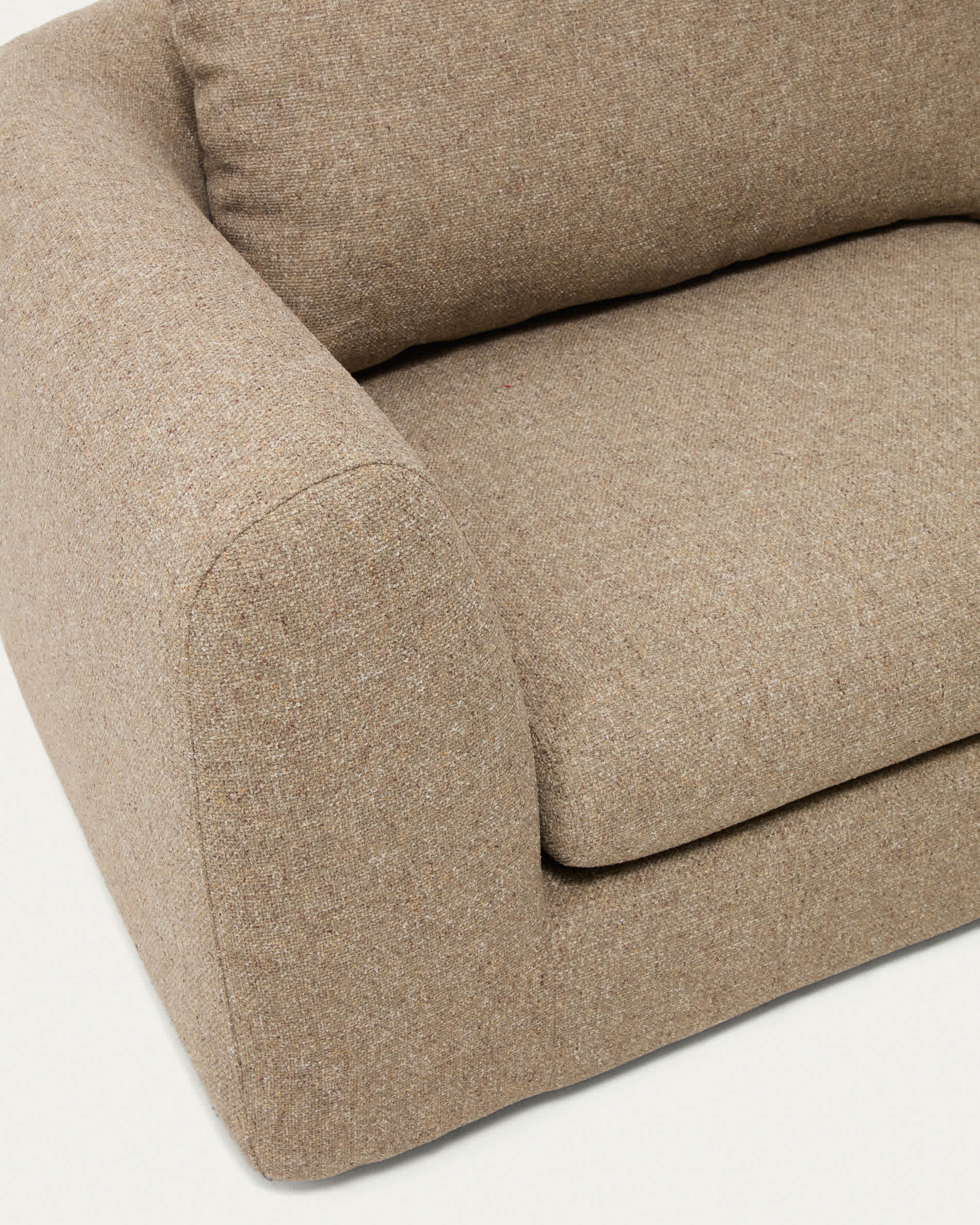 Vera light brown 3-seater sofa and right-hand chaise longue 232 cm FSC Mix Credit