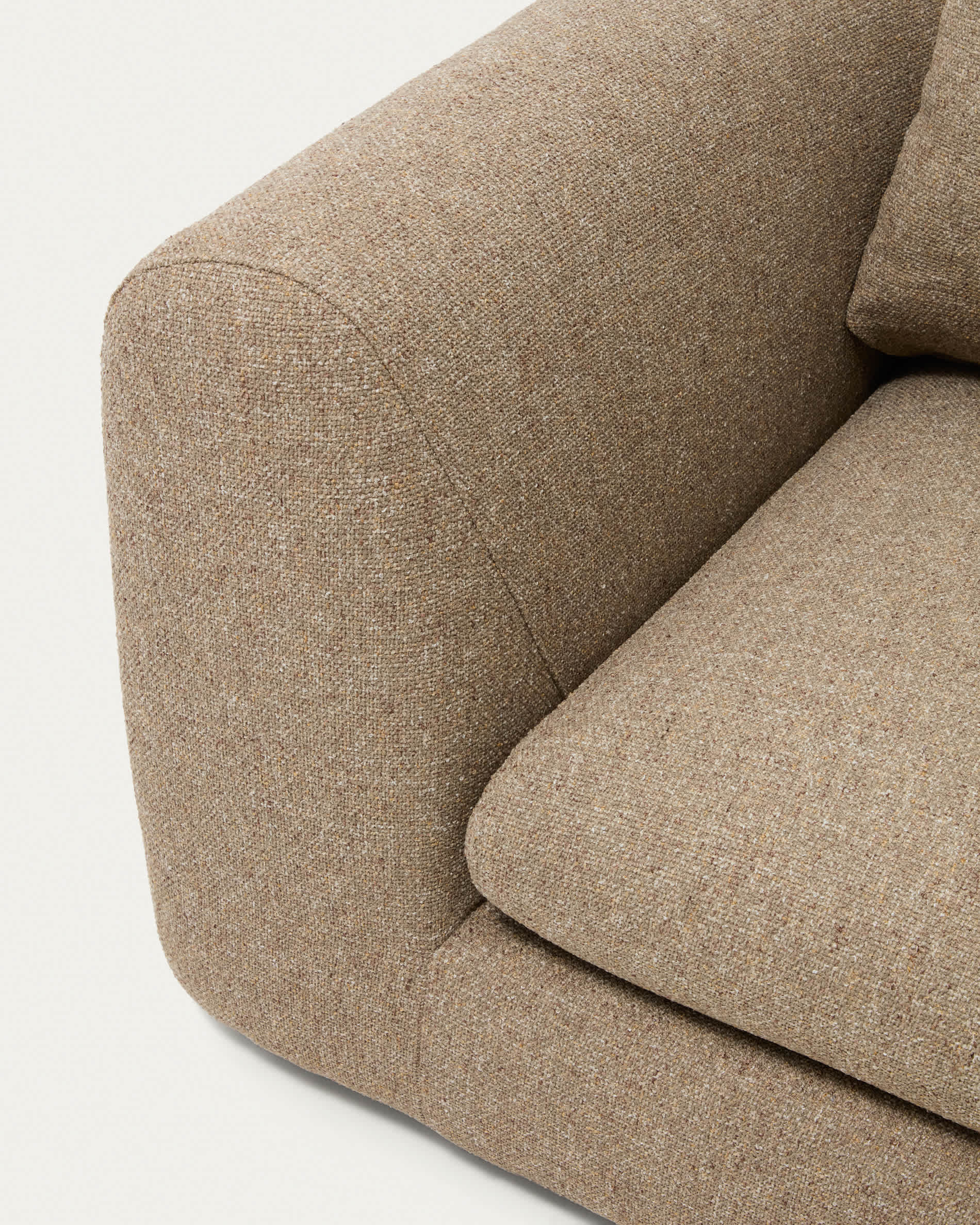 Vera light brown 4-seater sofa and right-hand chaise longue 322 cm FSC Mix Credit