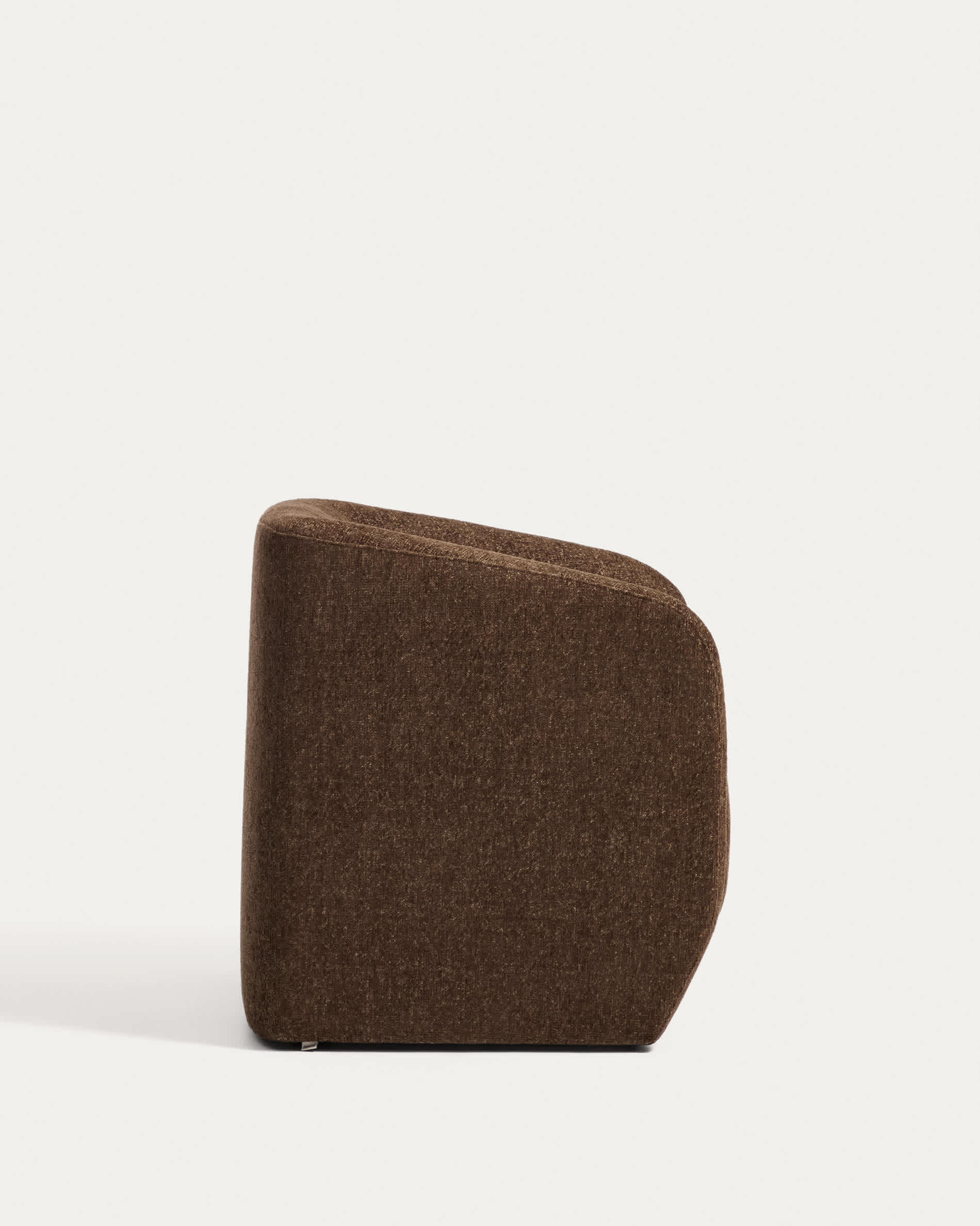 Milare armchair in chocolate brown chenille 73 cm FSC 100%