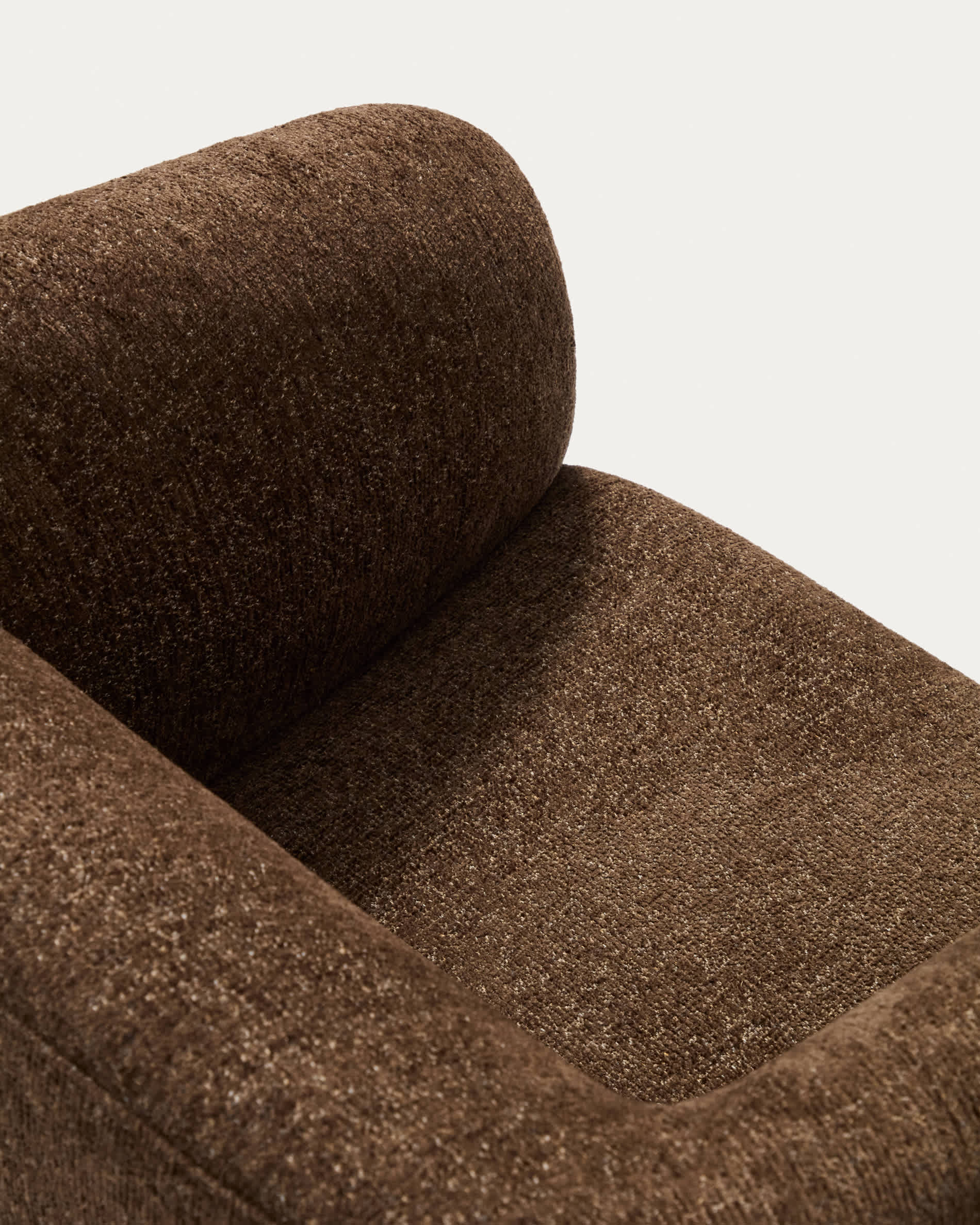 Milare armchair in chocolate brown chenille 73 cm FSC 100%