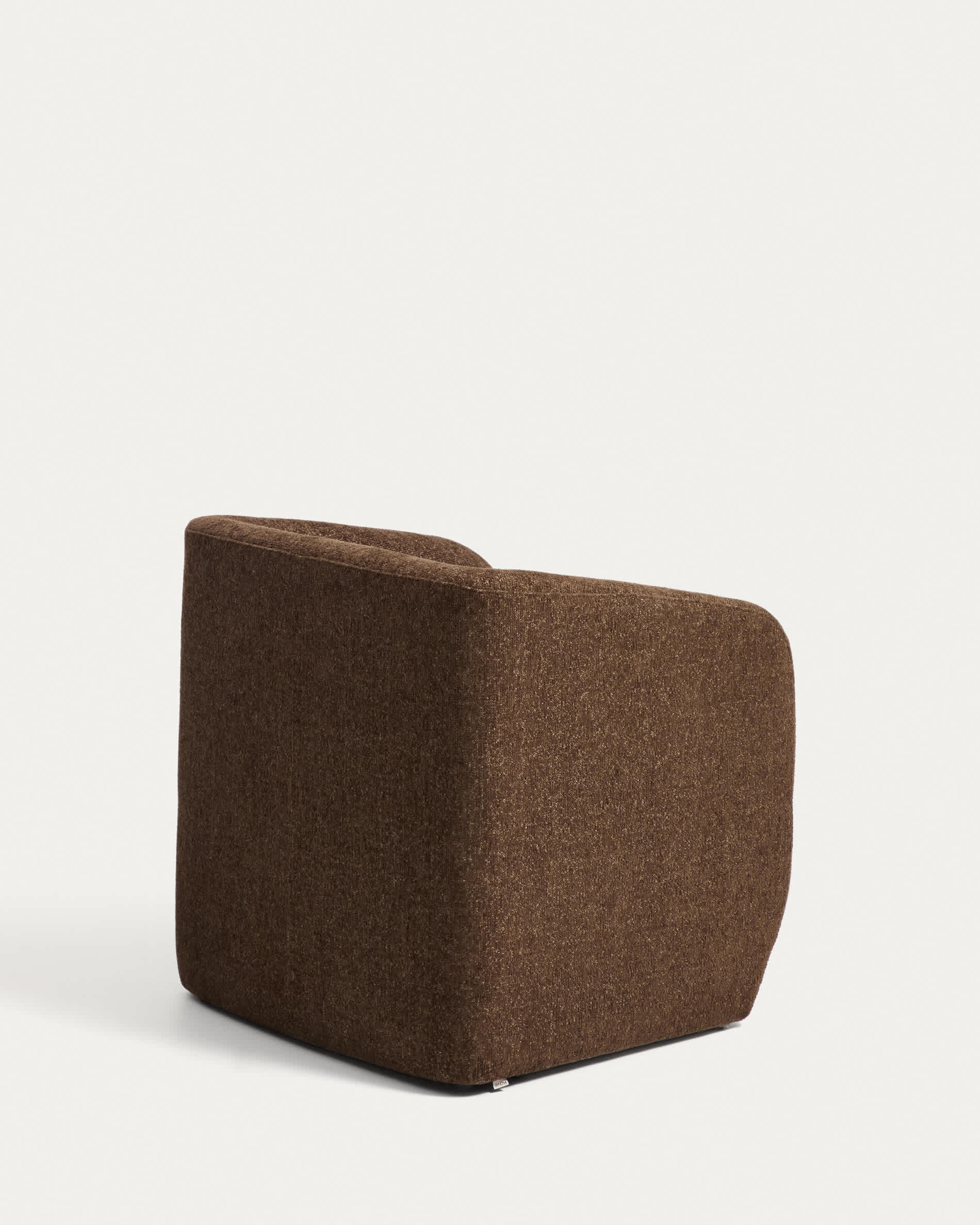 Milare armchair in chocolate brown chenille 73 cm FSC 100%